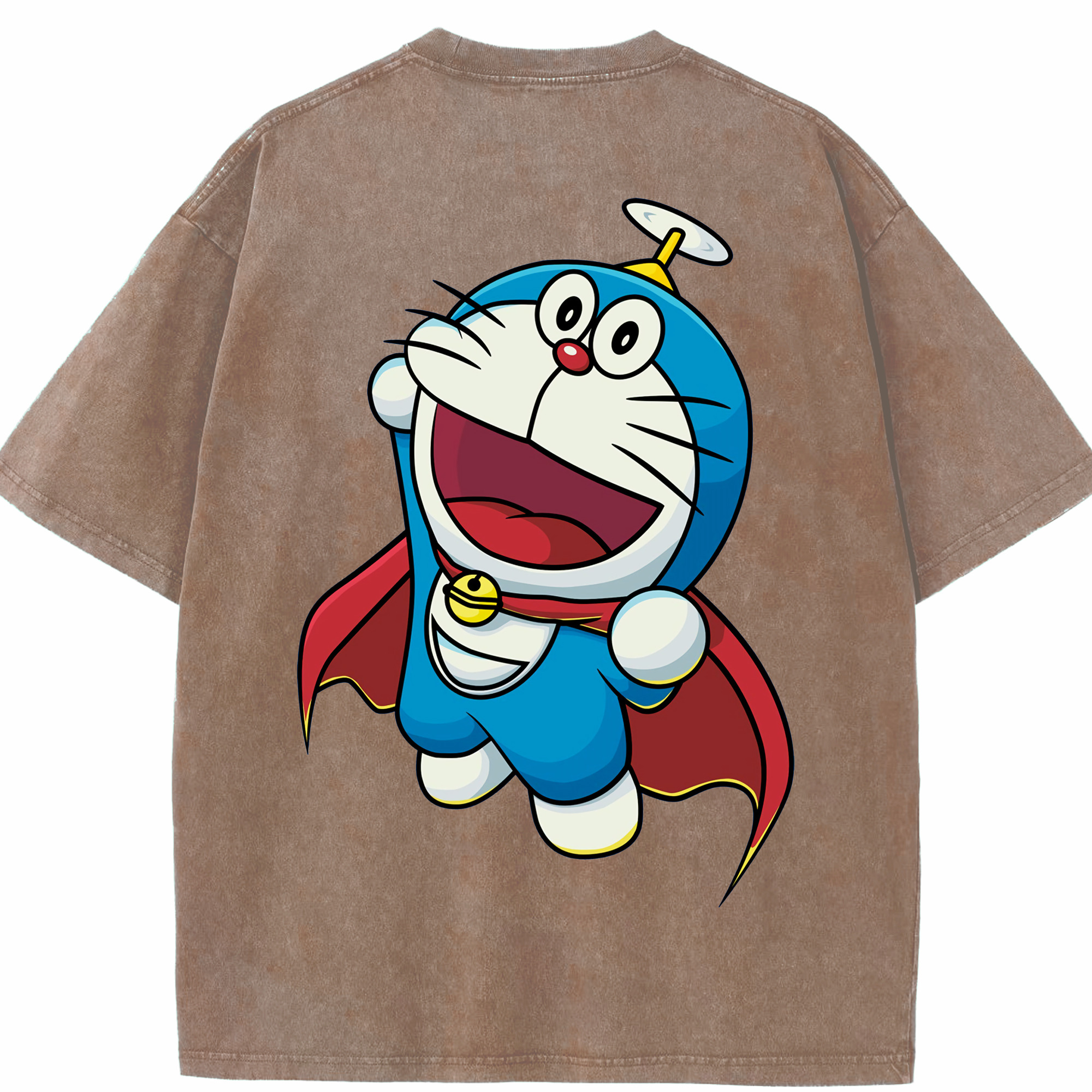 （画像用） ドラえもん Doraemon 綿100% ヴィンテージ風 半袖Tシャツ（背面プリント）