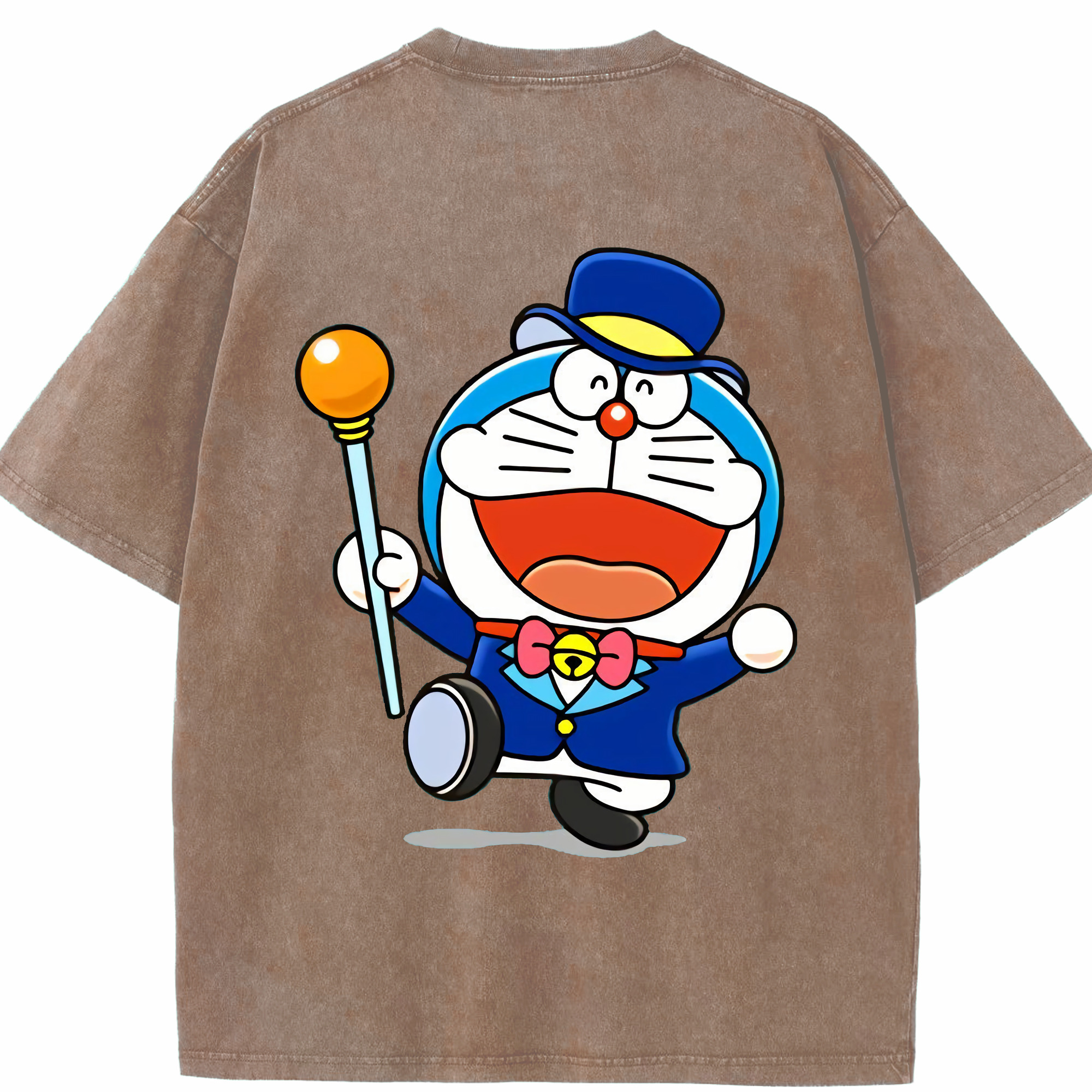 （画像用） ドラえもん Doraemon 綿100% ヴィンテージ風 半袖Tシャツ（背面プリント）