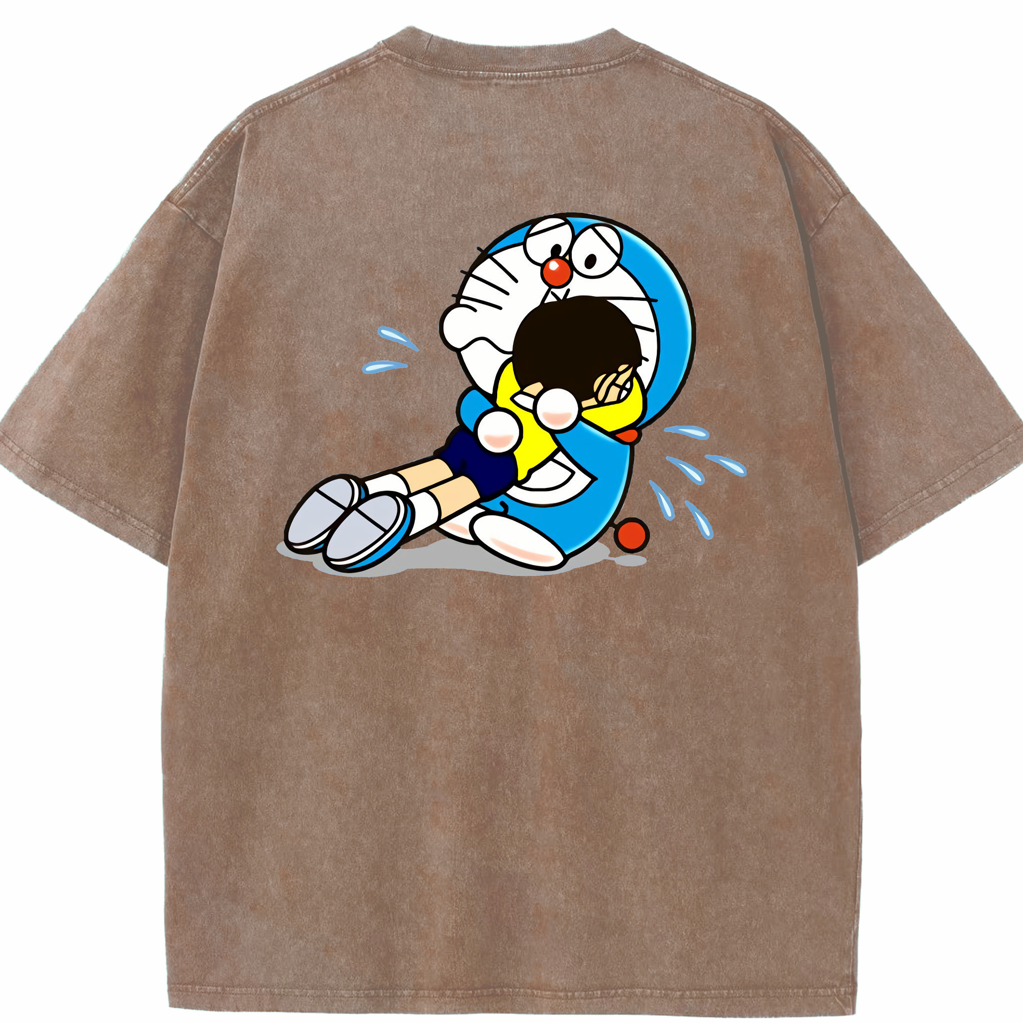 （画像用） ドラえもん Doraemon 綿100% ヴィンテージ風 半袖Tシャツ（背面プリント）