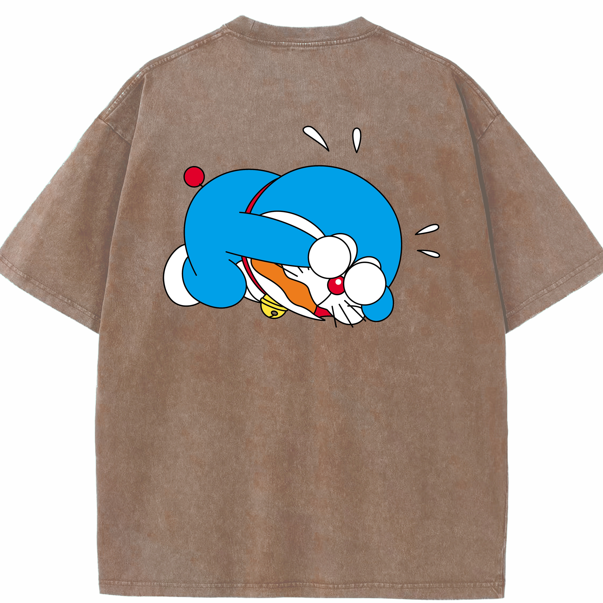（画像用） ドラえもん Doraemon 綿100% ヴィンテージ風 半袖Tシャツ（背面プリント）