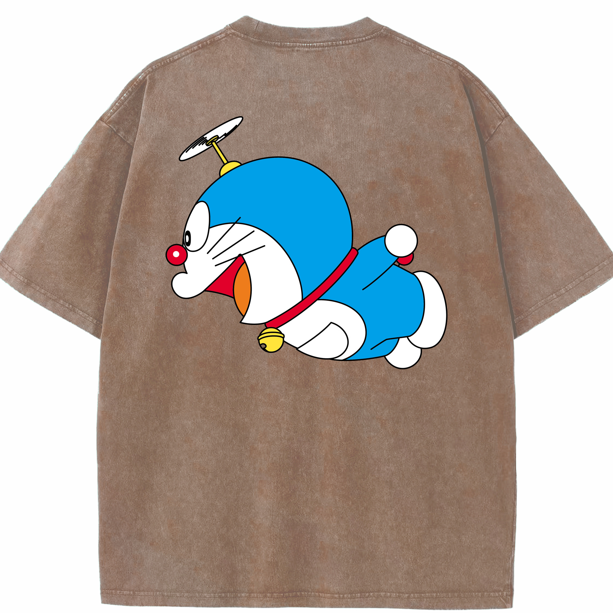 （画像用） ドラえもん Doraemon 綿100% ヴィンテージ風 半袖Tシャツ（背面プリント）
