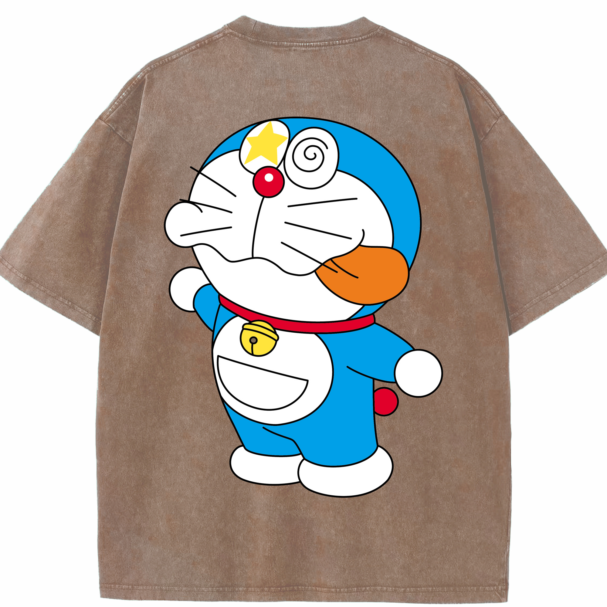 （画像用） ドラえもん Doraemon 綿100% ヴィンテージ風 半袖Tシャツ（背面プリント）