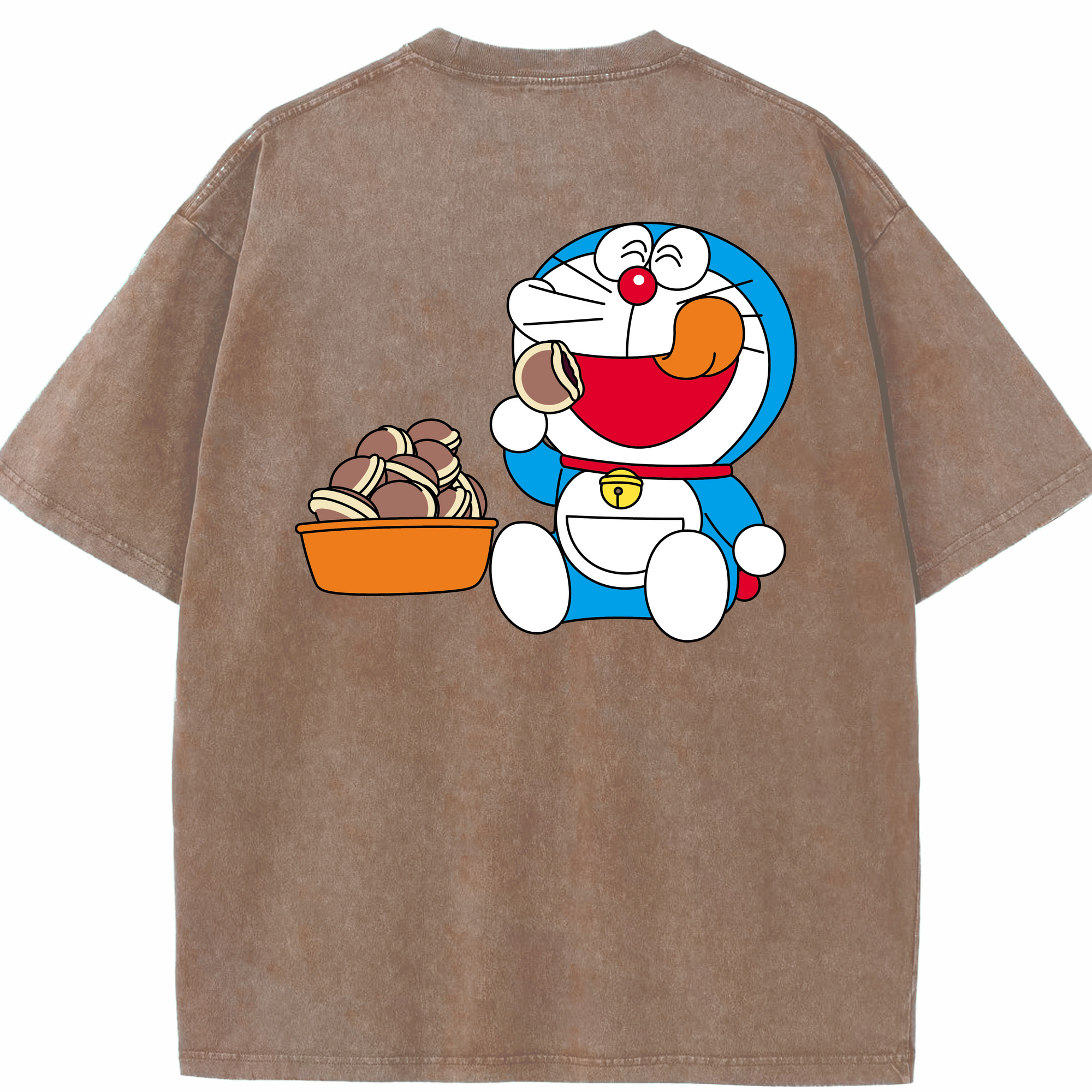 （画像用） ドラえもん Doraemon 綿100% ヴィンテージ風 半袖Tシャツ（背面プリント）