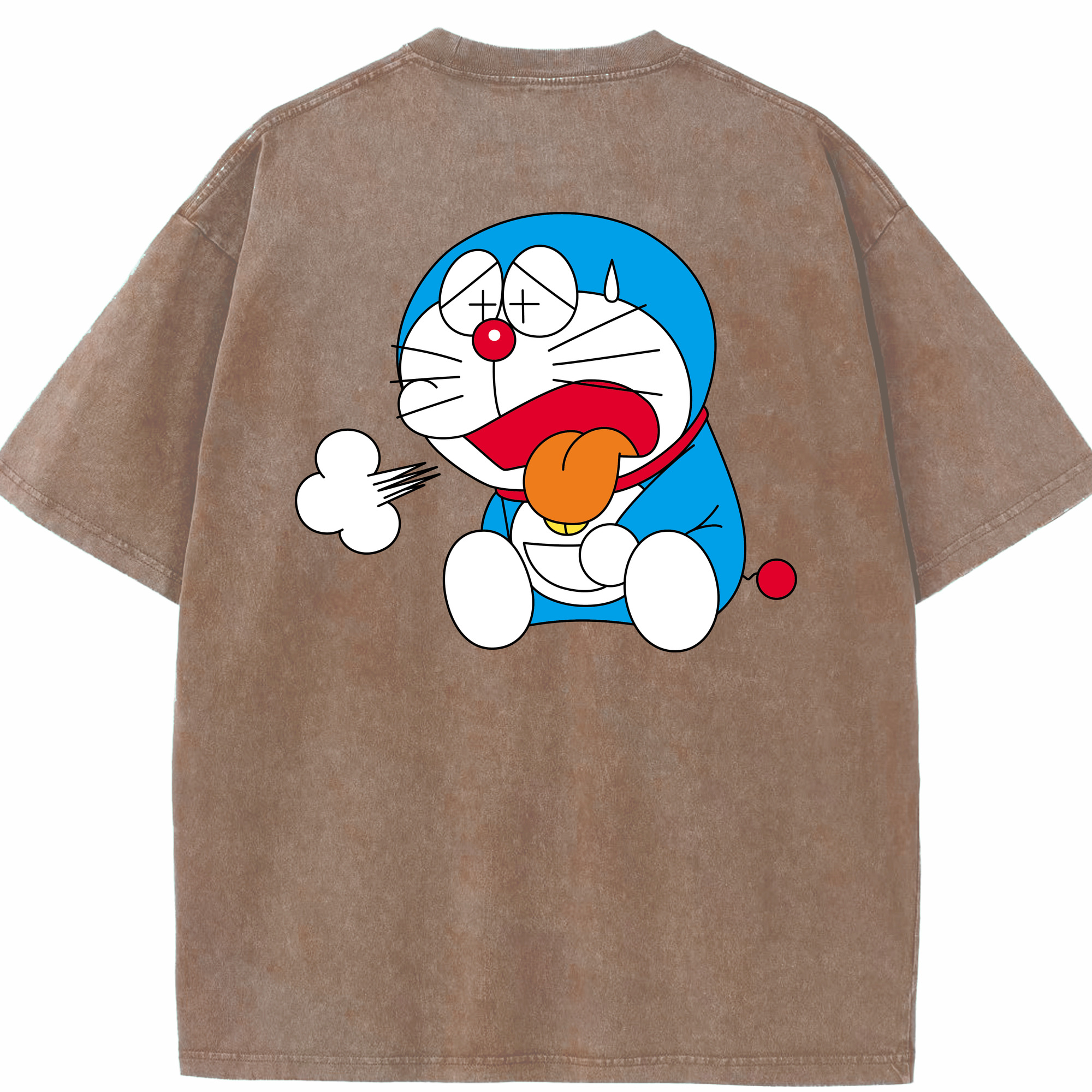 （画像用） ドラえもん Doraemon 綿100% ヴィンテージ風 半袖Tシャツ（背面プリント）