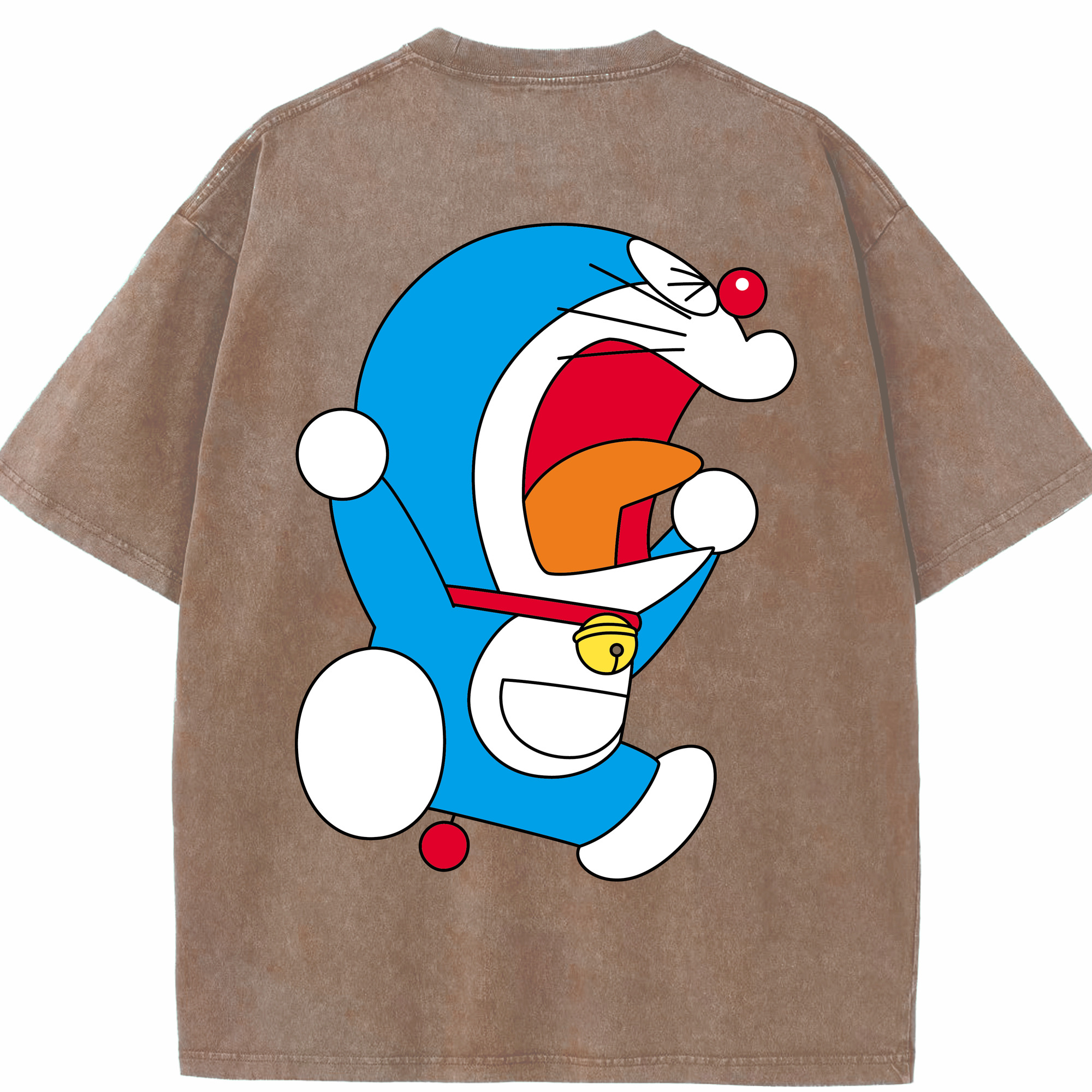 （画像用） ドラえもん Doraemon 綿100% ヴィンテージ風 半袖Tシャツ（背面プリント）