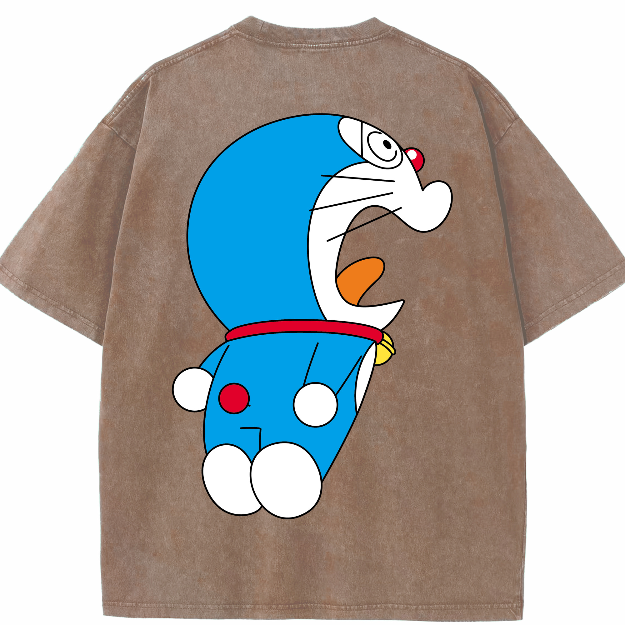（画像用） ドラえもん Doraemon 綿100% ヴィンテージ風 半袖Tシャツ（背面プリント）