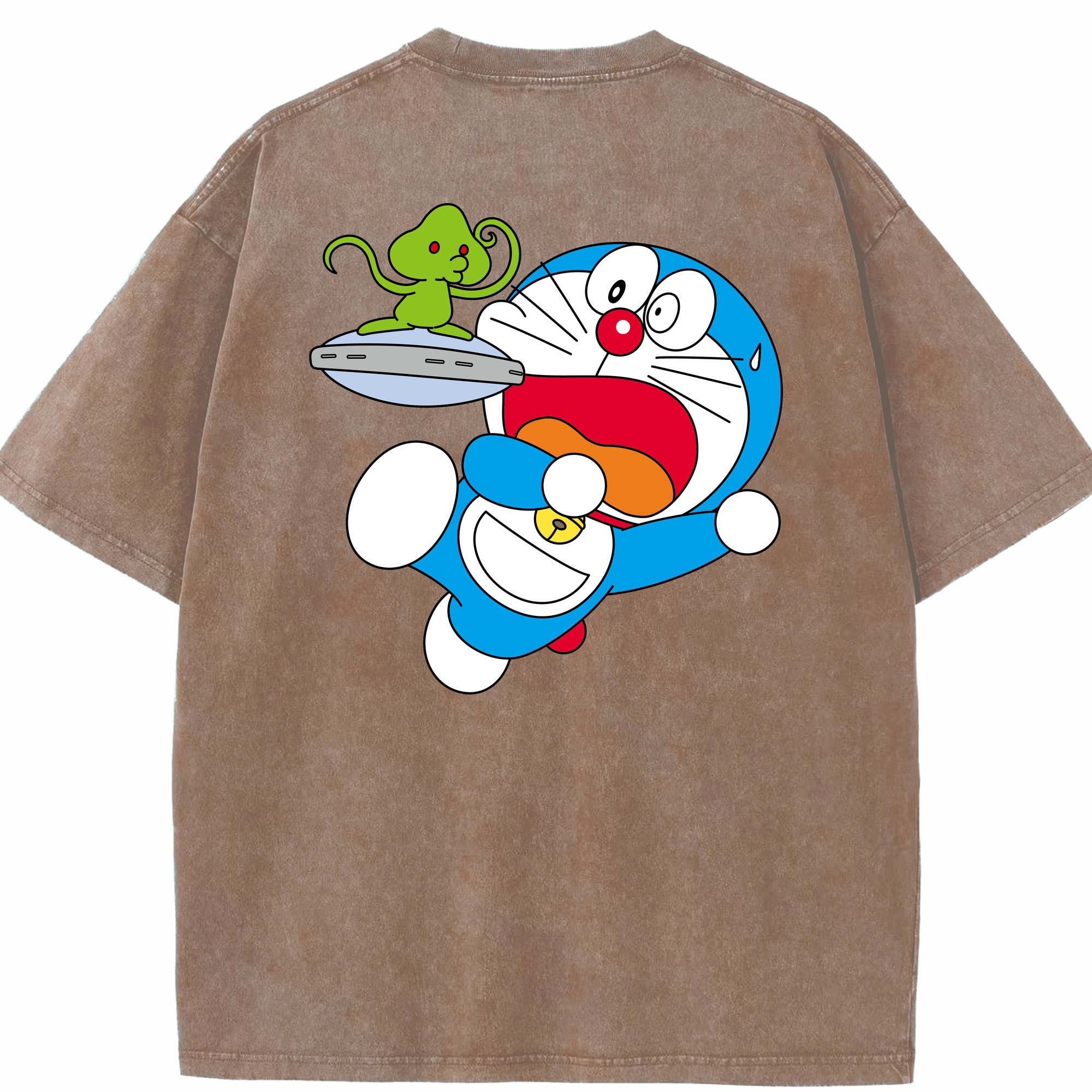 （画像用） ドラえもん Doraemon 綿100% ヴィンテージ風 半袖Tシャツ（背面プリント）