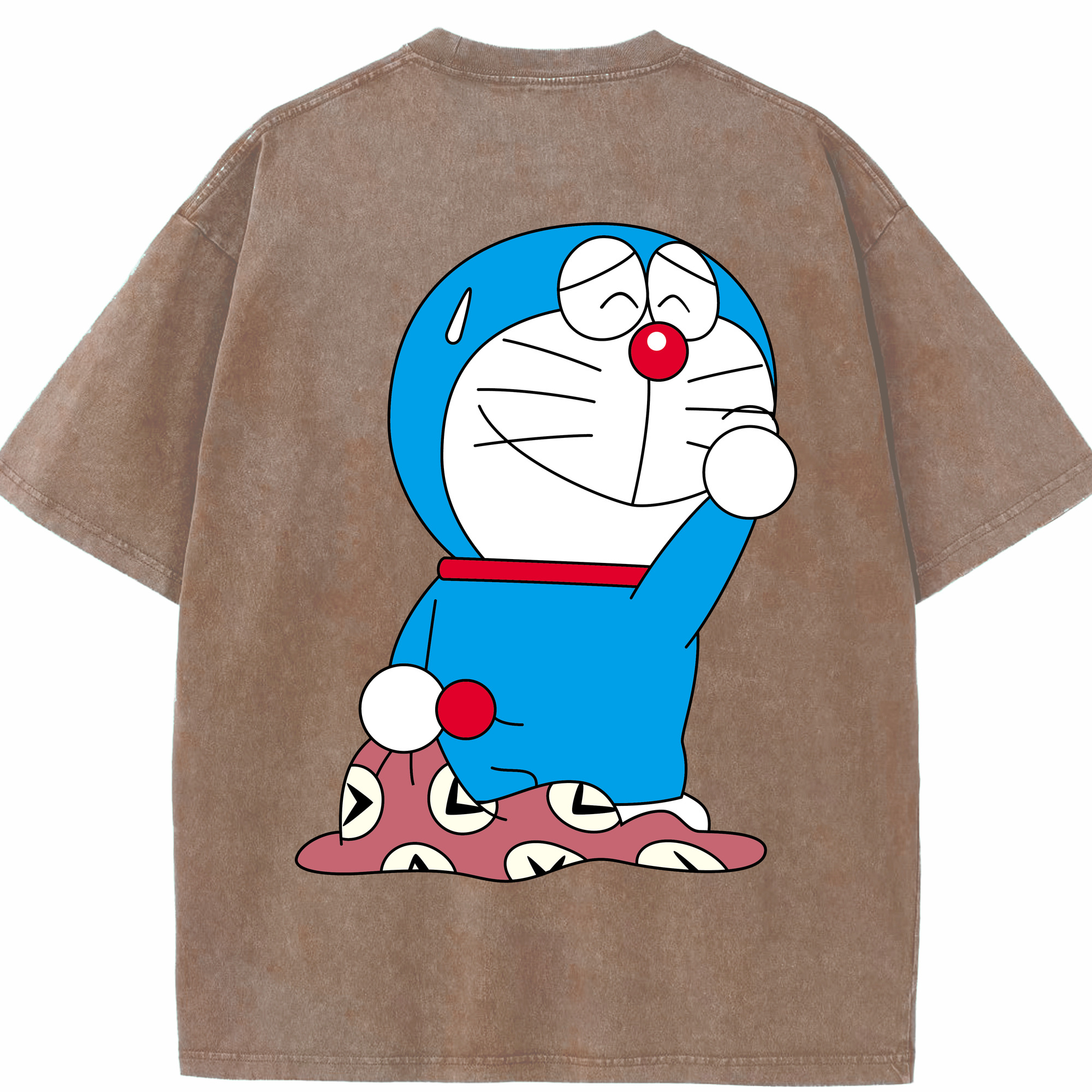 （画像用） ドラえもん Doraemon 綿100% ヴィンテージ風 半袖Tシャツ（背面プリント）
