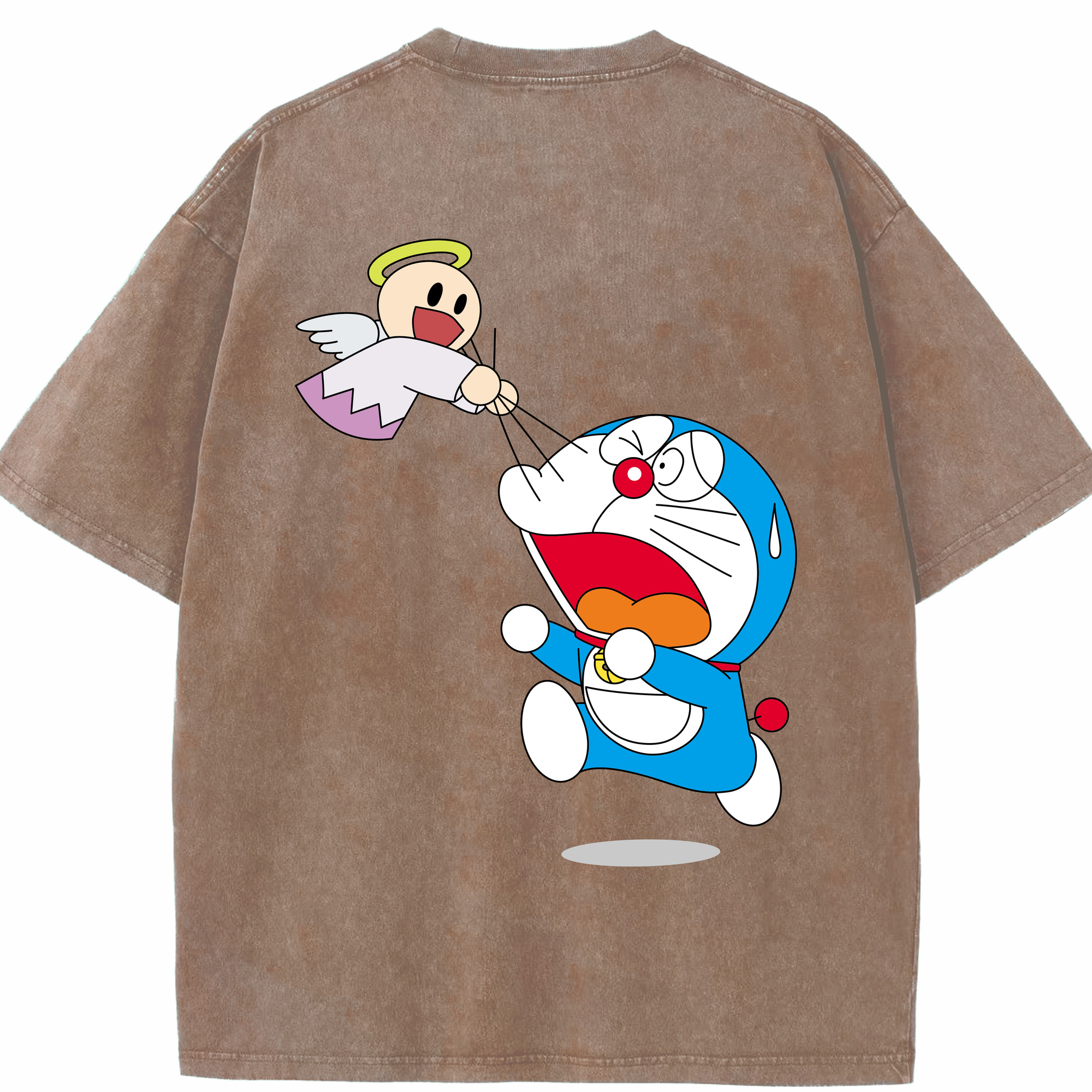 （画像用） ドラえもん Doraemon 綿100% ヴィンテージ風 半袖Tシャツ（背面プリント）