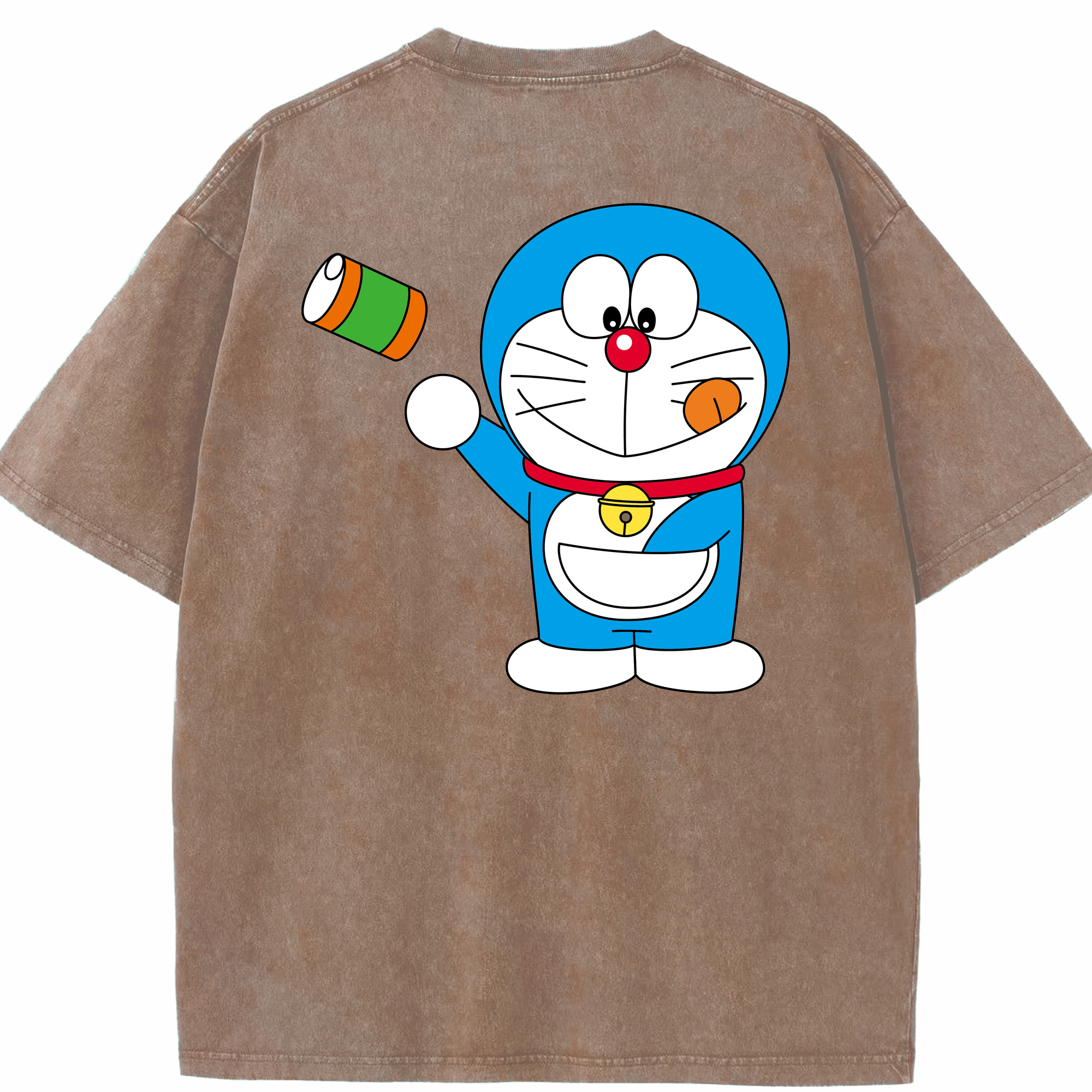 （画像用） ドラえもん Doraemon 綿100% ヴィンテージ風 半袖Tシャツ（背面プリント）