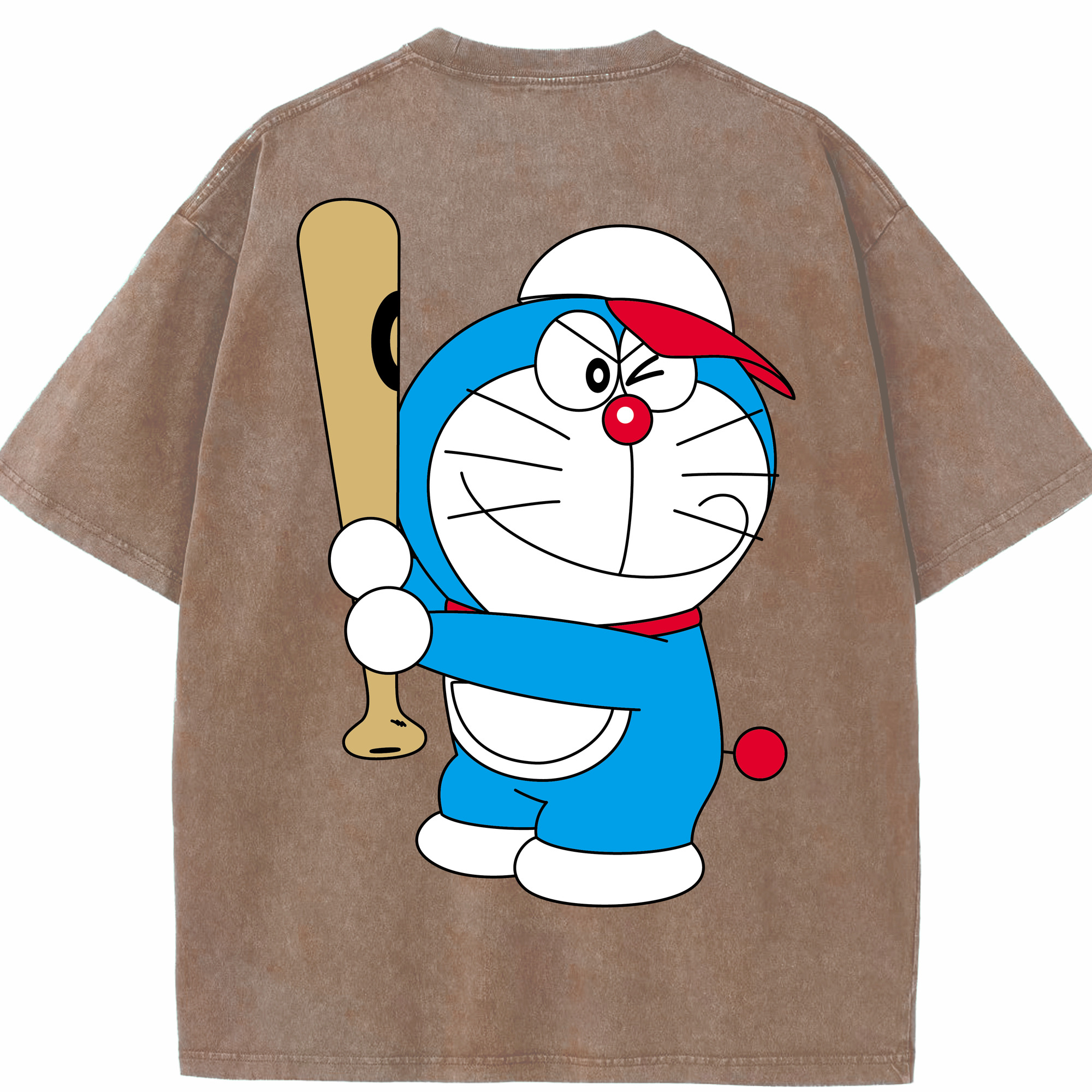 （画像用） ドラえもん Doraemon 綿100% ヴィンテージ風 半袖Tシャツ（背面プリント）