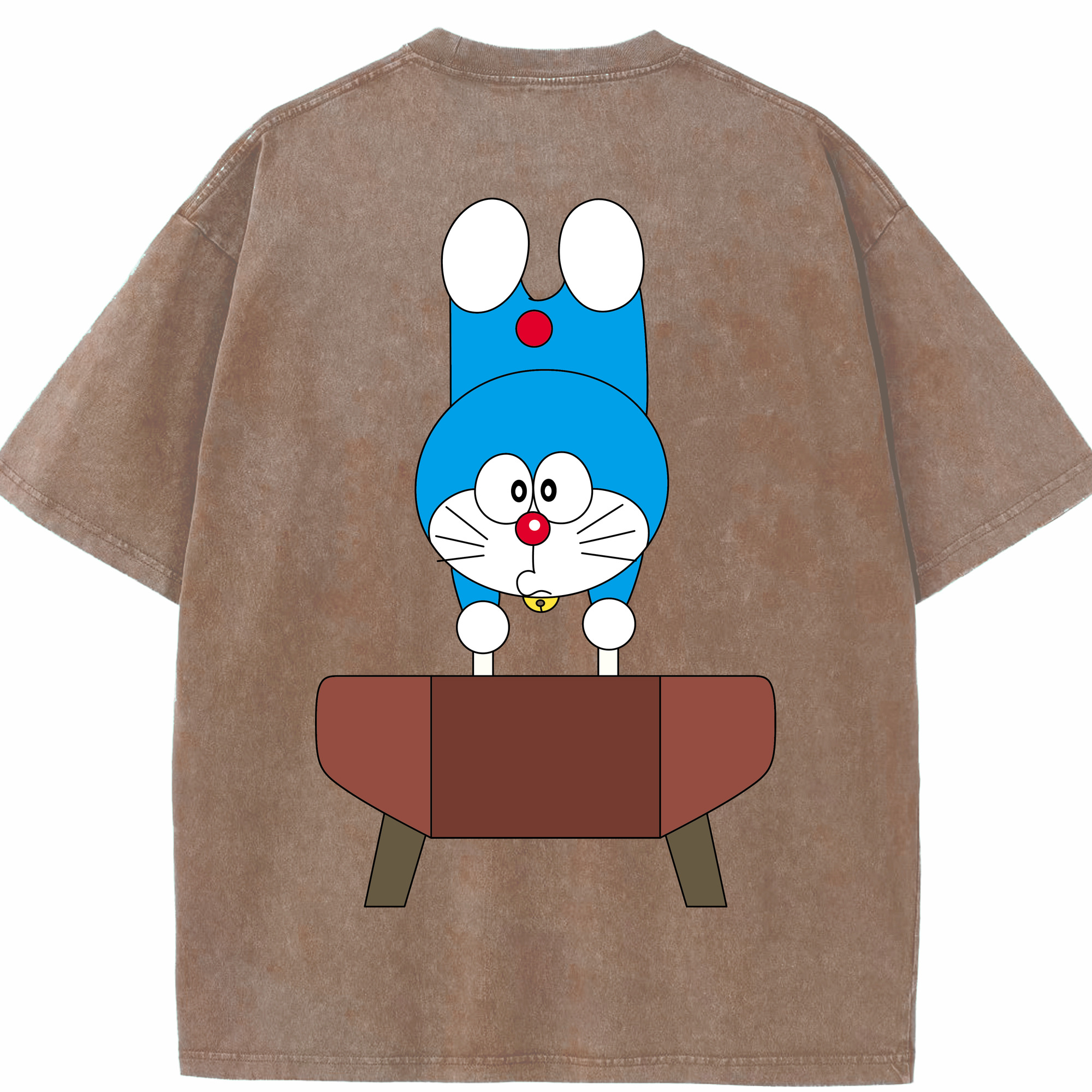 （画像用） ドラえもん Doraemon 綿100% ヴィンテージ風 半袖Tシャツ（背面プリント）