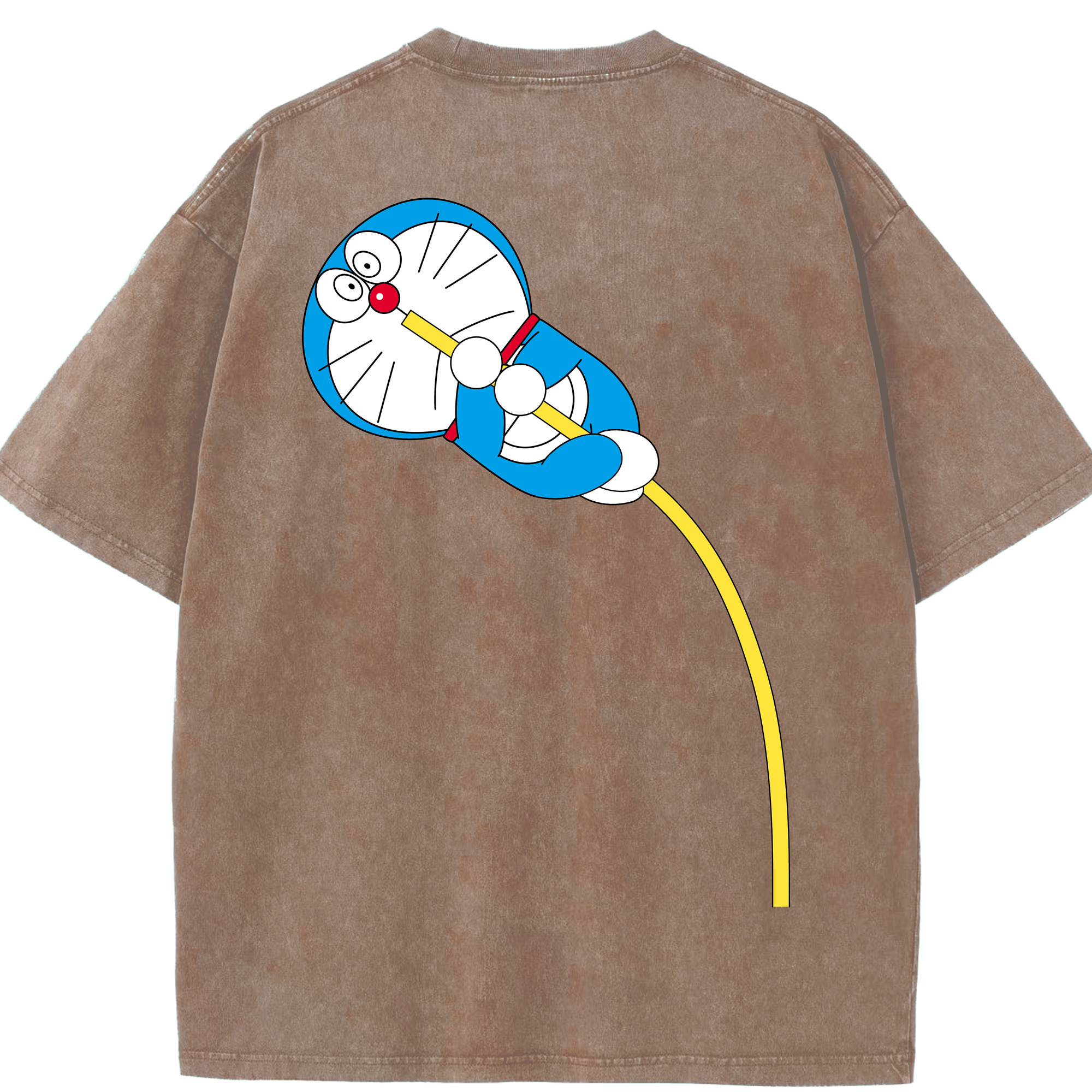 （画像用） ドラえもん Doraemon 綿100% ヴィンテージ風 半袖Tシャツ（背面プリント）