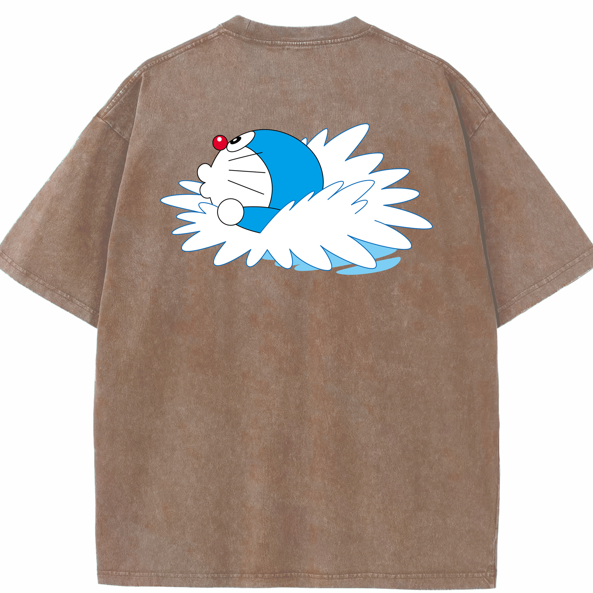 （画像用） ドラえもん Doraemon 綿100% ヴィンテージ風 半袖Tシャツ（背面プリント）