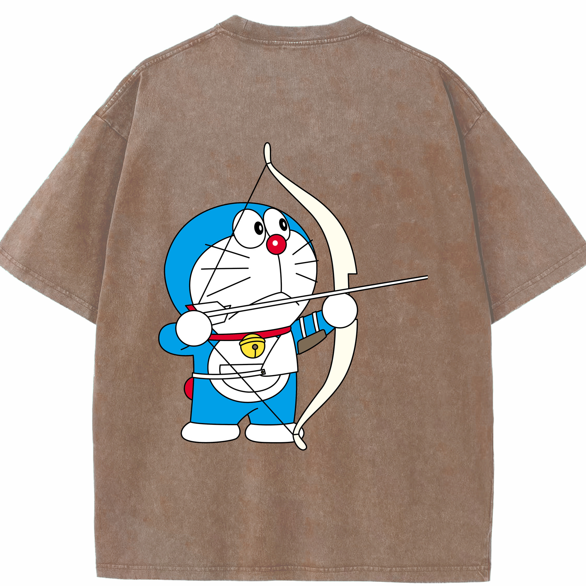 （画像用） ドラえもん Doraemon 綿100% ヴィンテージ風 半袖Tシャツ（背面プリント）