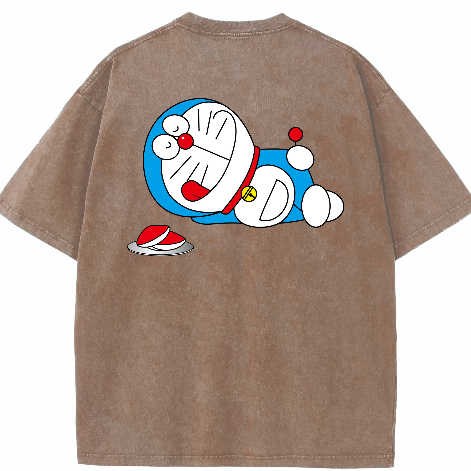（画像用） ドラえもん Doraemon 綿100% ヴィンテージ風 半袖Tシャツ（背面プリント）
