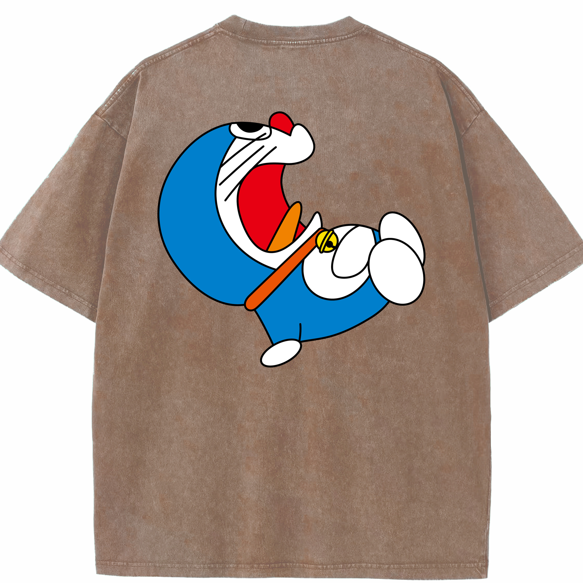 （画像用） ドラえもん Doraemon 綿100% ヴィンテージ風 半袖Tシャツ（背面プリント）