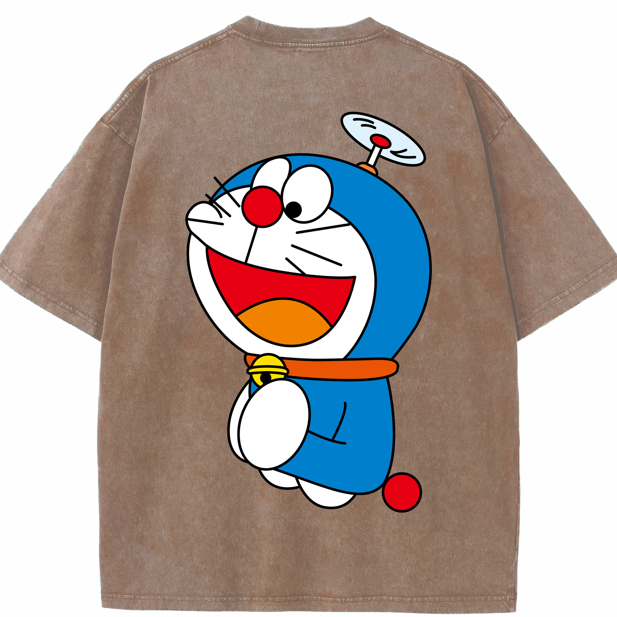 （画像用） ドラえもん Doraemon 綿100% ヴィンテージ風 半袖Tシャツ（背面プリント）