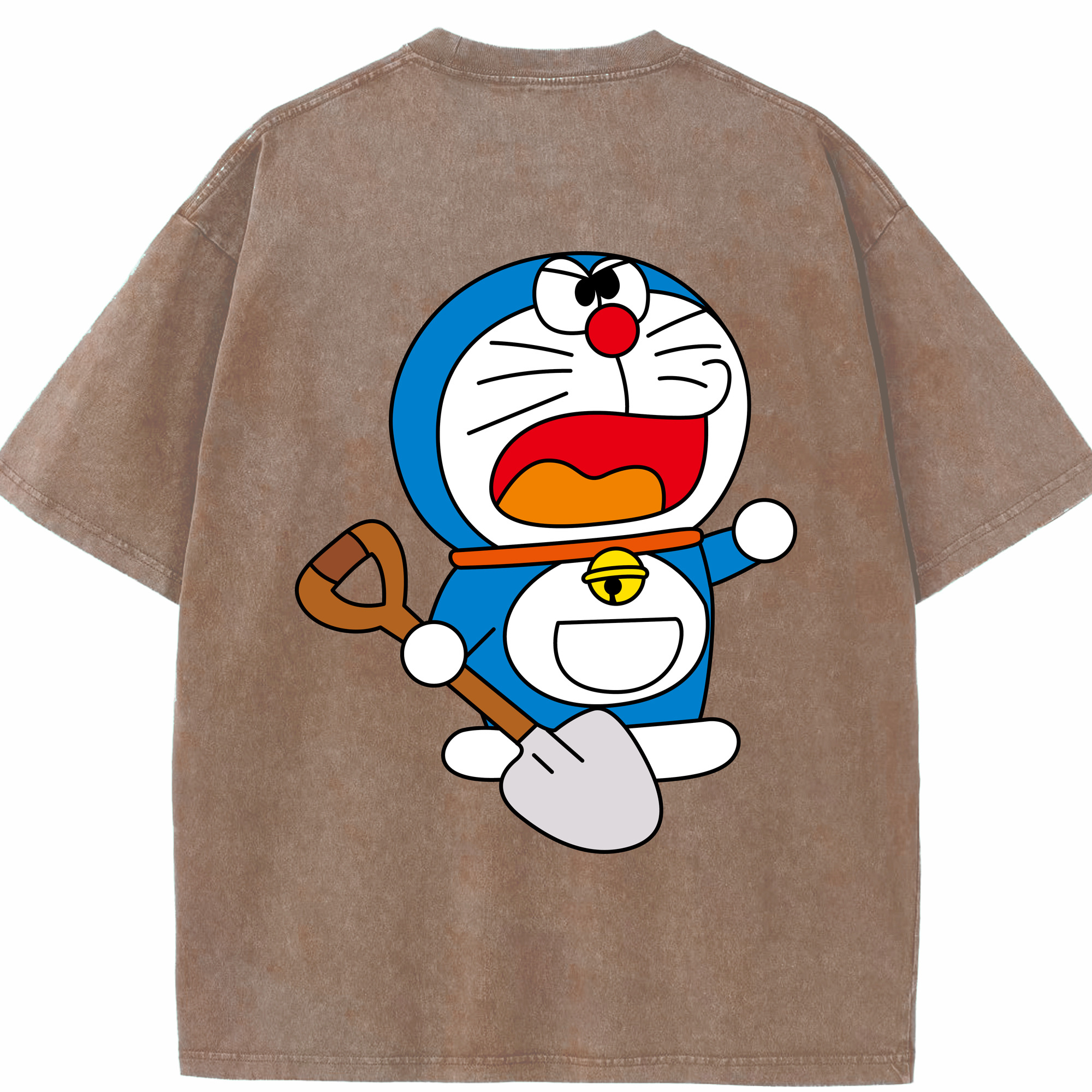 （画像用） ドラえもん Doraemon 綿100% ヴィンテージ風 半袖Tシャツ（背面プリント）