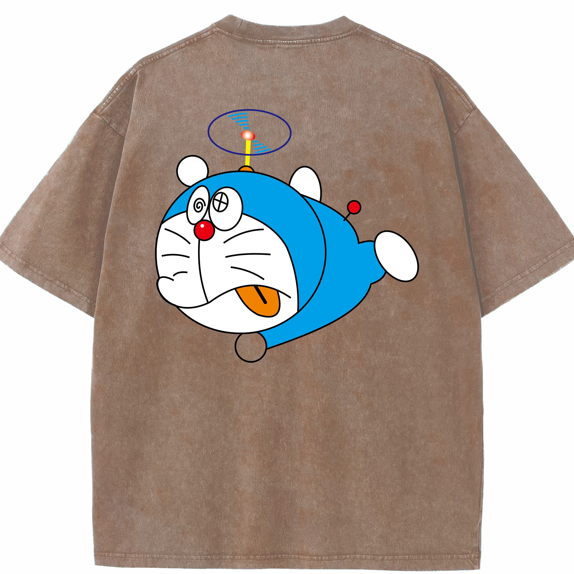 （画像用） ドラえもん Doraemon 綿100% ヴィンテージ風 半袖Tシャツ（背面プリント）