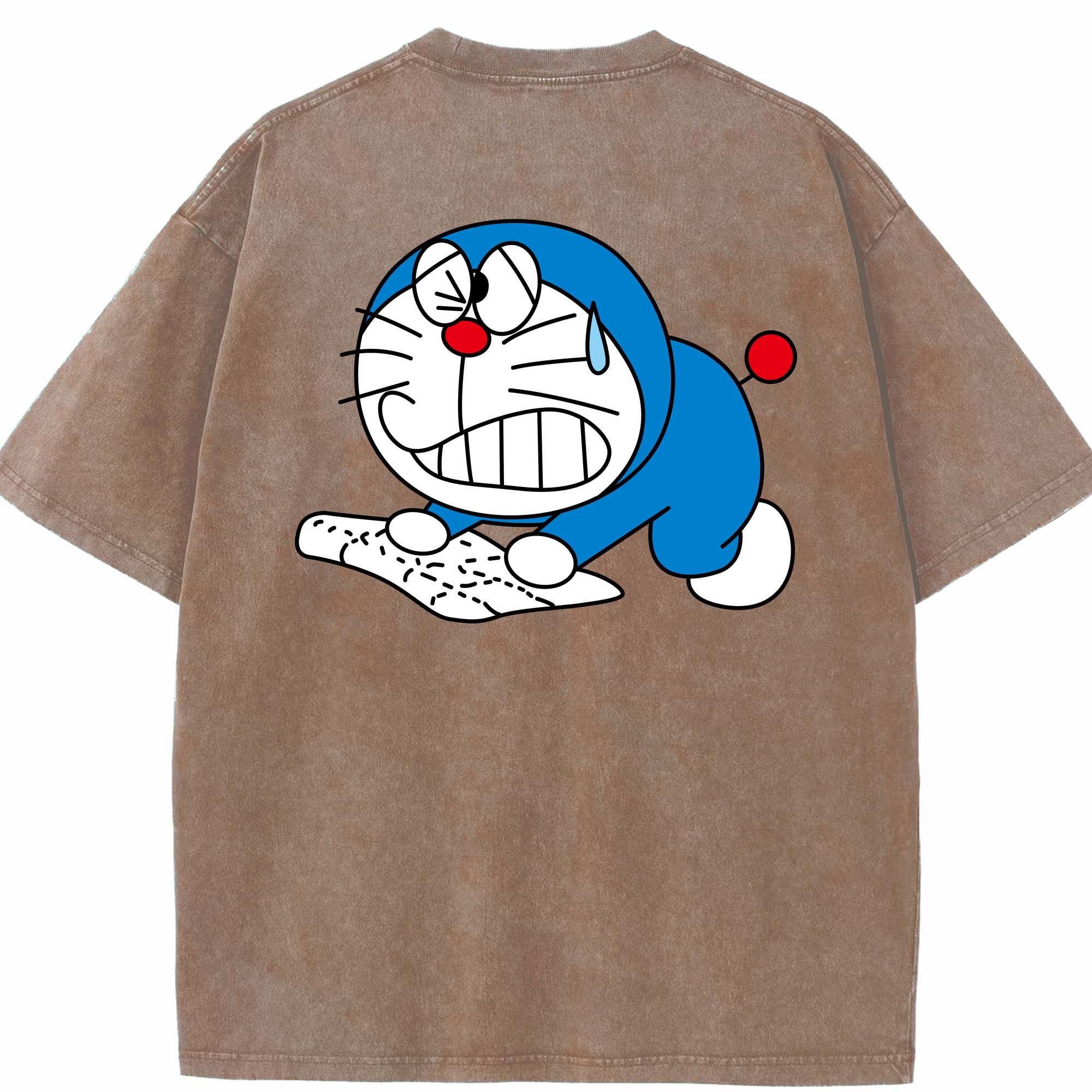 （画像用） ドラえもん Doraemon 綿100% ヴィンテージ風 半袖Tシャツ（背面プリント）