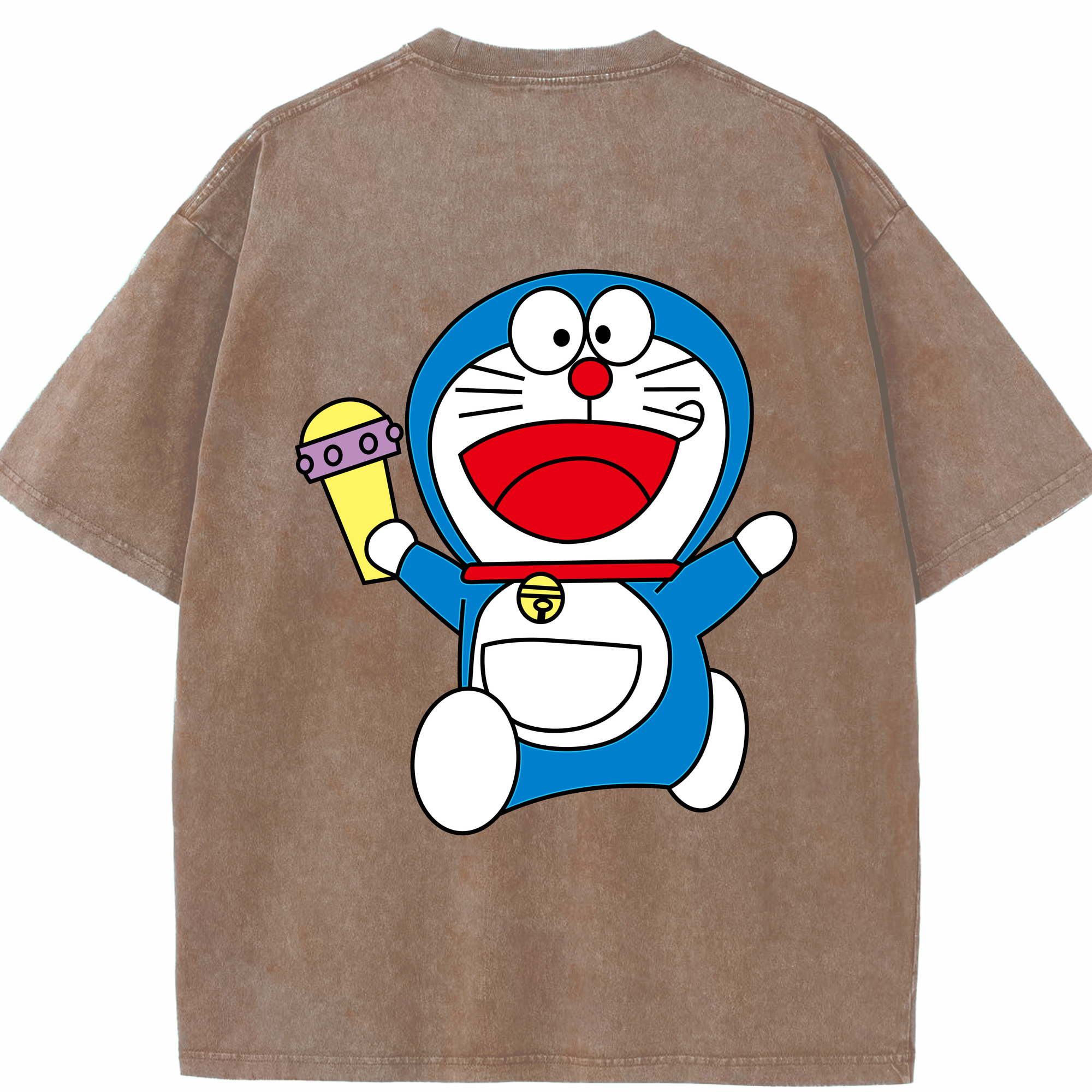（画像用） ドラえもん Doraemon 綿100% ヴィンテージ風 半袖Tシャツ（背面プリント）