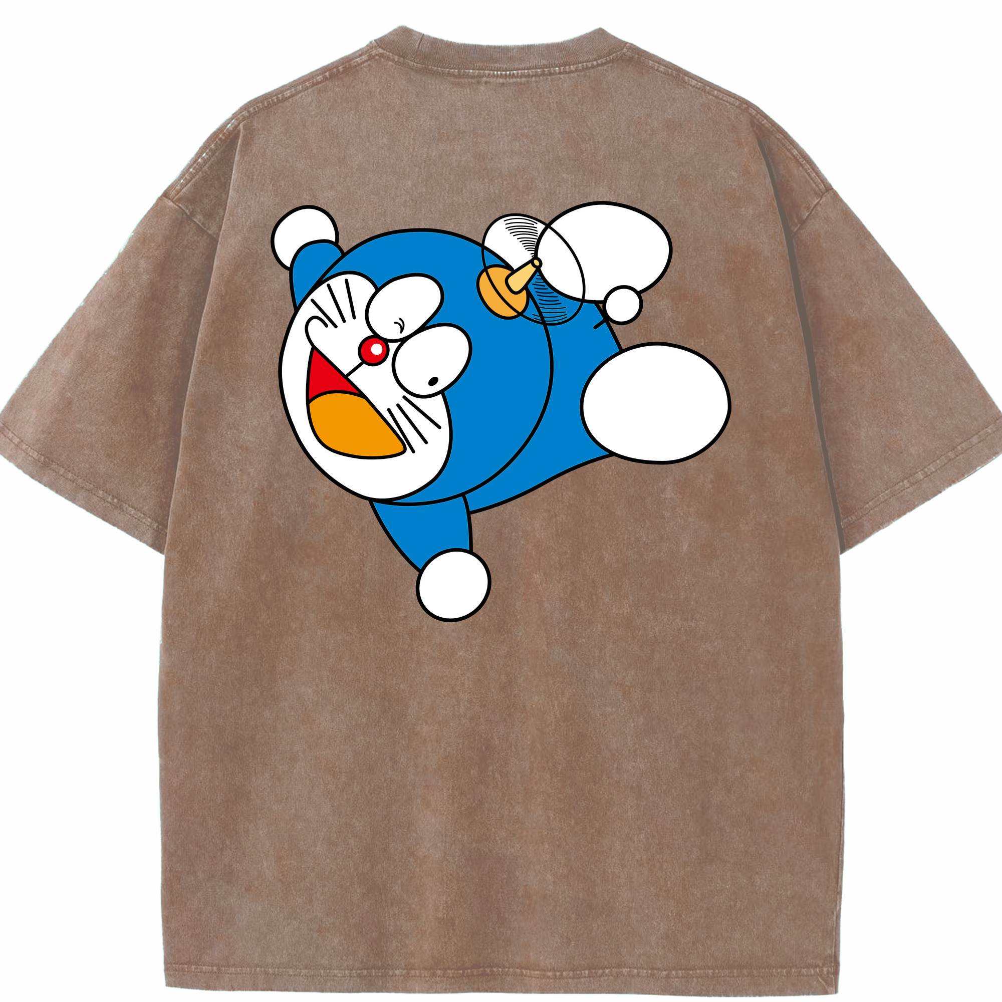（画像用） ドラえもん Doraemon 綿100% ヴィンテージ風 半袖Tシャツ（背面プリント）