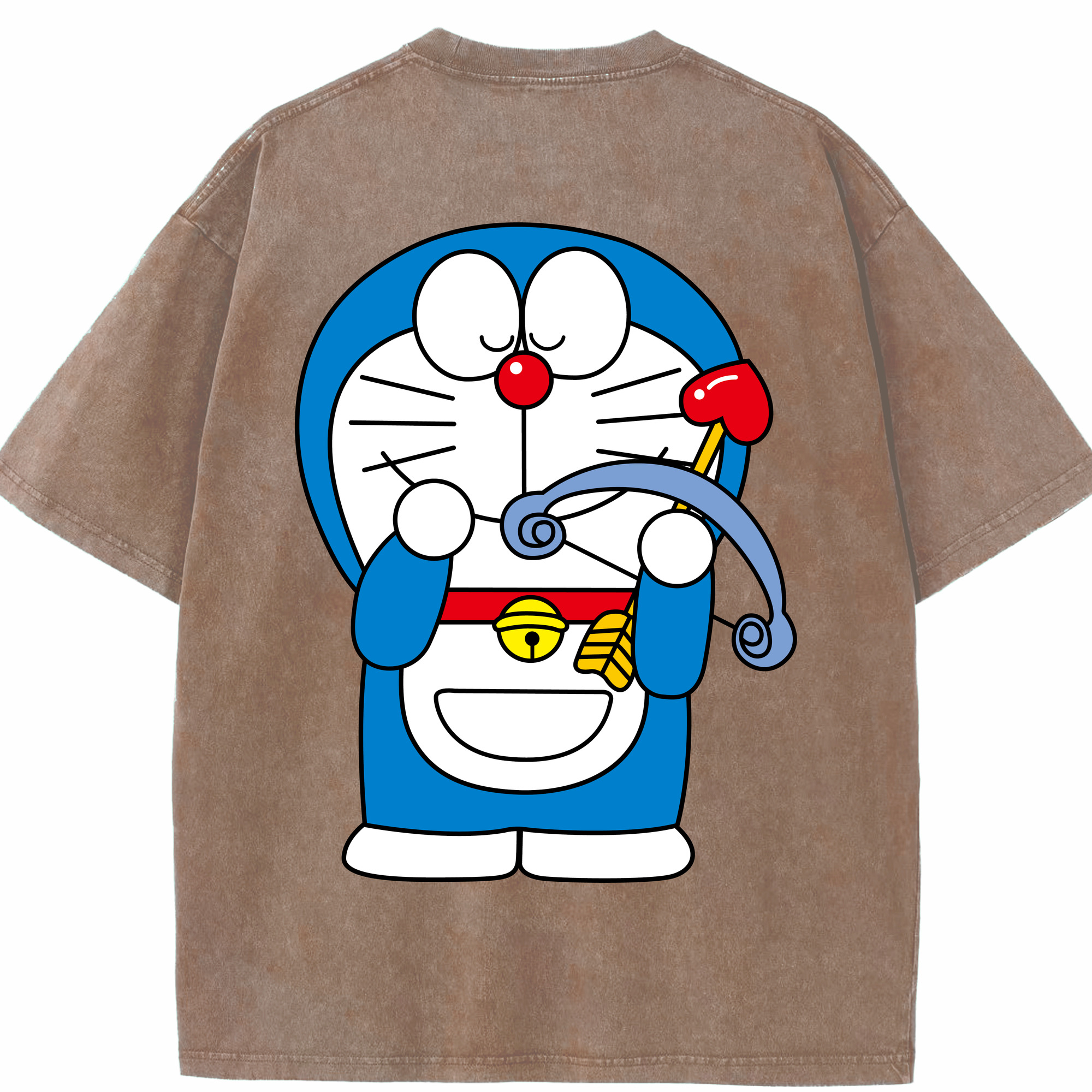 （画像用） ドラえもん Doraemon 綿100% ヴィンテージ風 半袖Tシャツ（背面プリント）