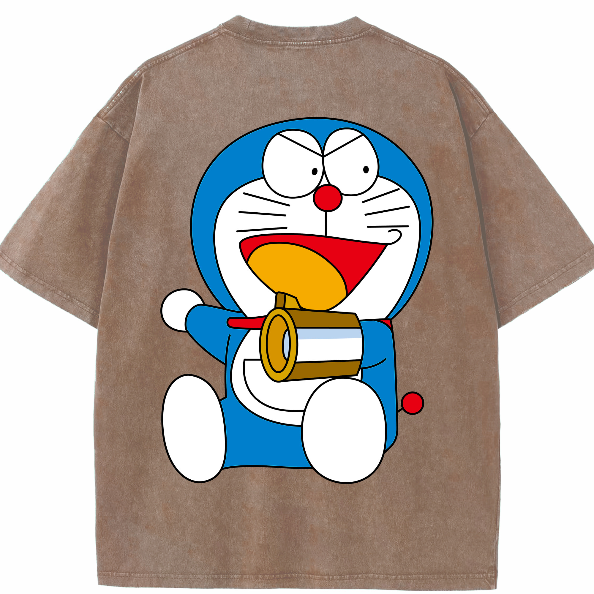 （画像用） ドラえもん Doraemon 綿100% ヴィンテージ風 半袖Tシャツ（背面プリント）