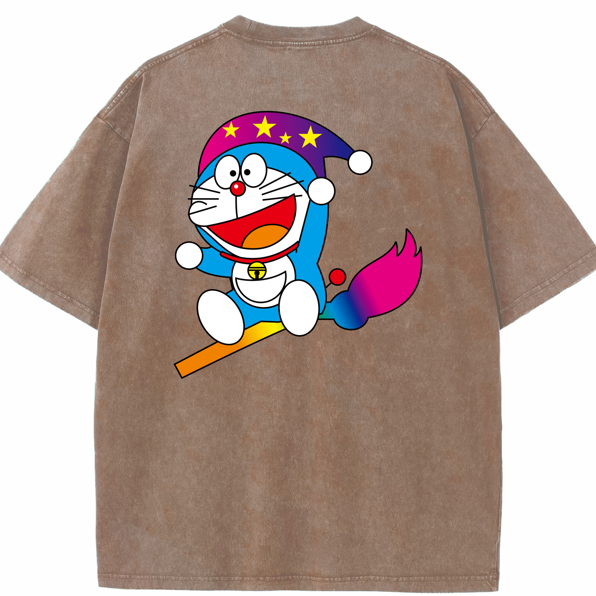 （画像用） ドラえもん Doraemon 綿100% ヴィンテージ風 半袖Tシャツ（背面プリント）