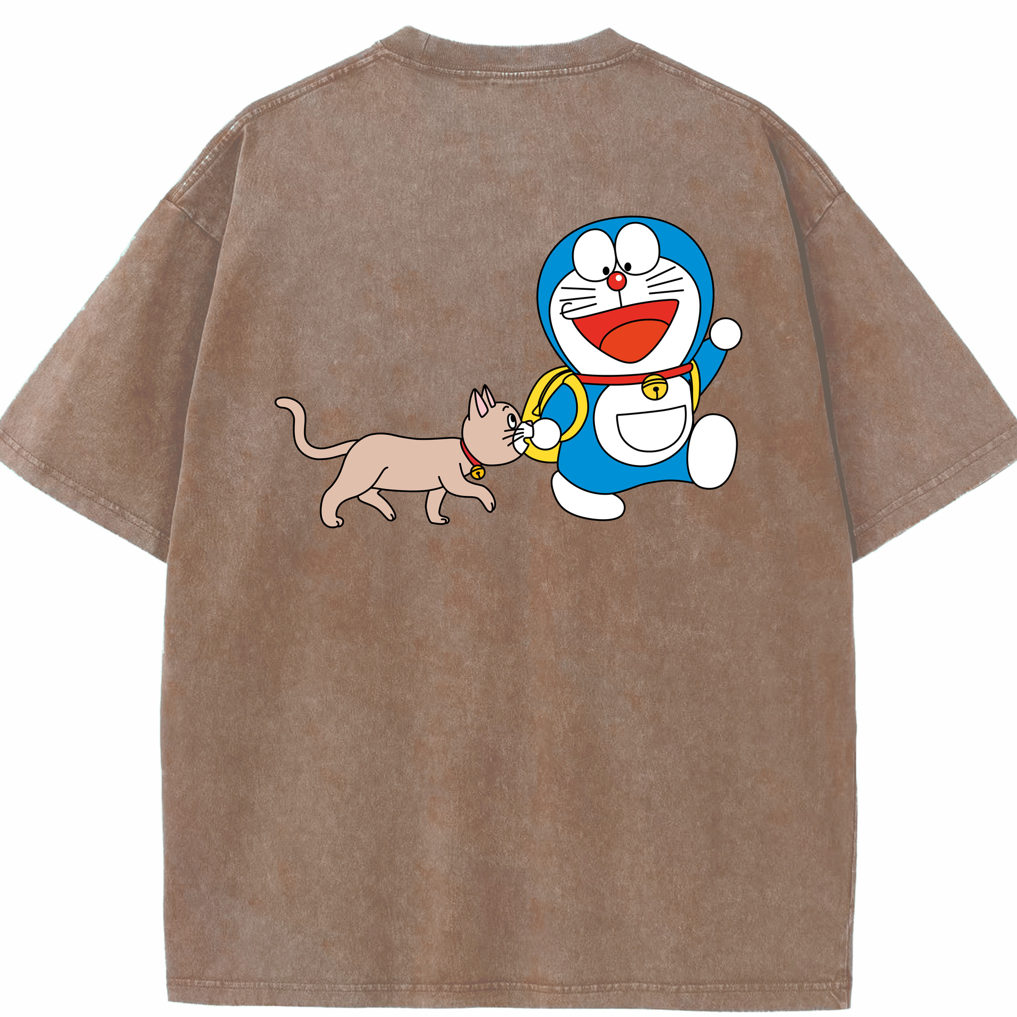 （画像用） ドラえもん Doraemon 綿100% ヴィンテージ風 半袖Tシャツ（背面プリント）