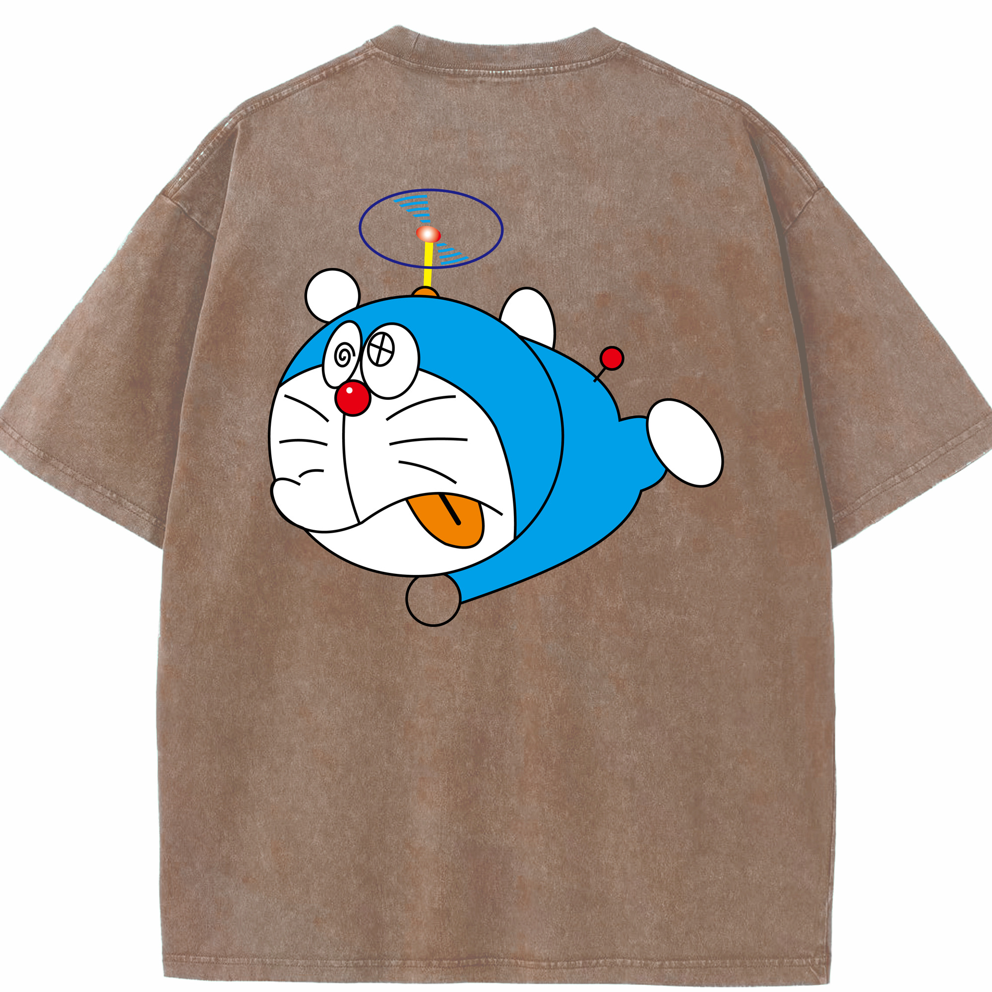 （画像用） ドラえもん Doraemon 綿100% ヴィンテージ風 半袖Tシャツ（背面プリント）