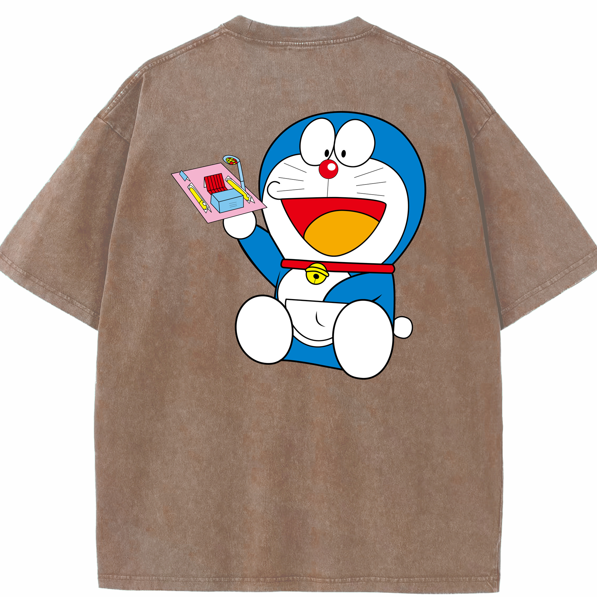 （画像用） ドラえもん Doraemon 綿100% ヴィンテージ風 半袖Tシャツ（背面プリント）