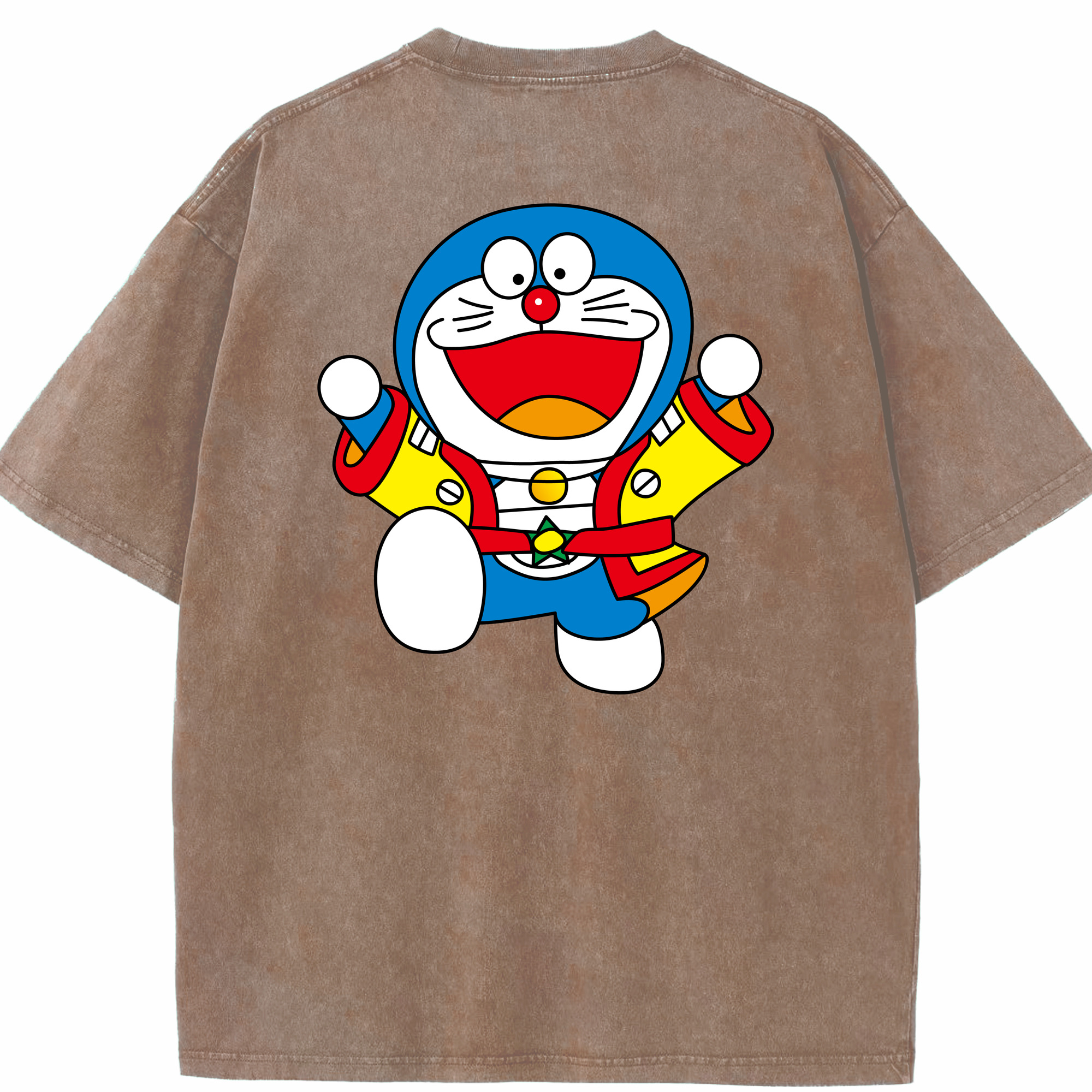 （画像用） ドラえもん Doraemon 綿100% ヴィンテージ風 半袖Tシャツ（背面プリント）