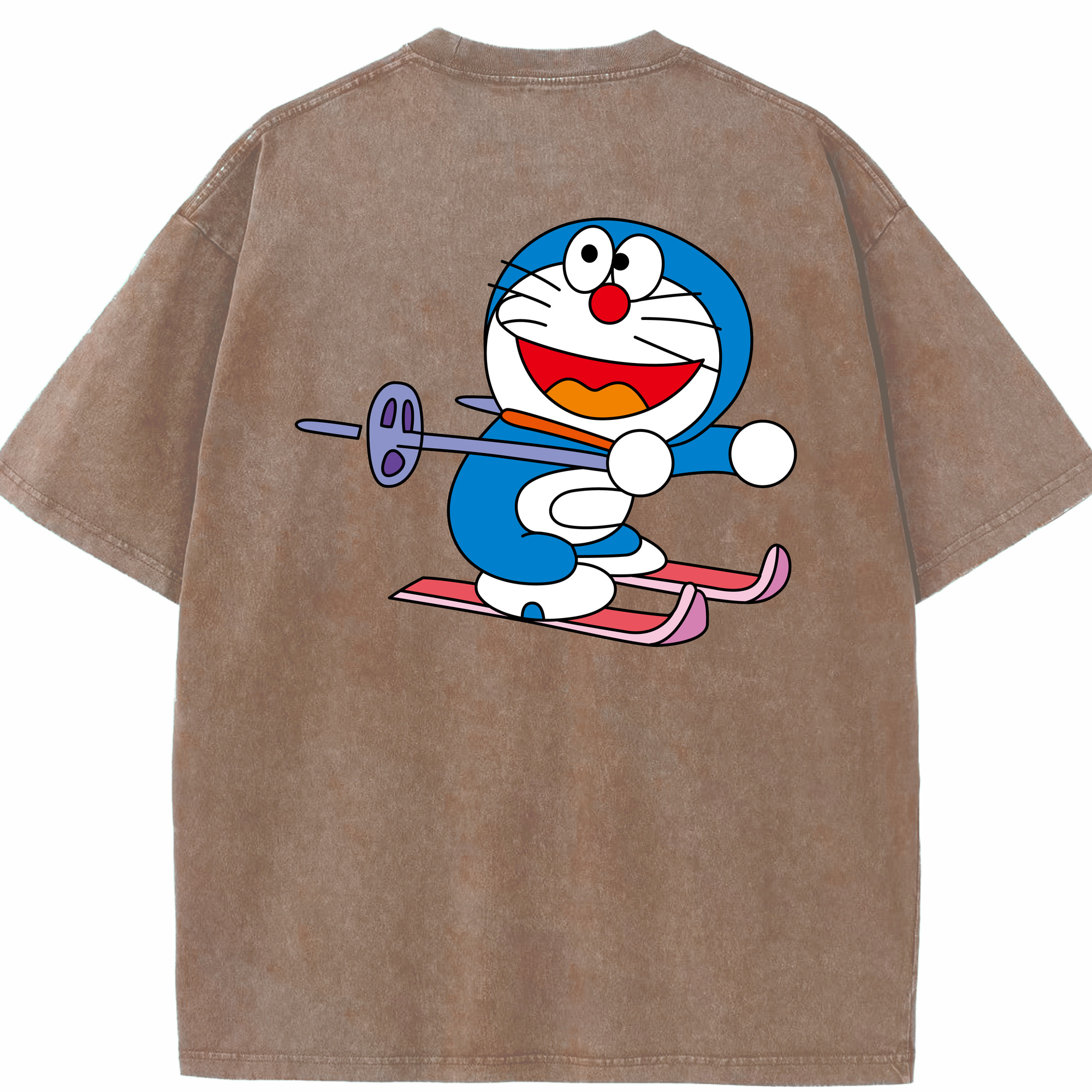 （画像用） ドラえもん Doraemon 綿100% ヴィンテージ風 半袖Tシャツ（背面プリント）