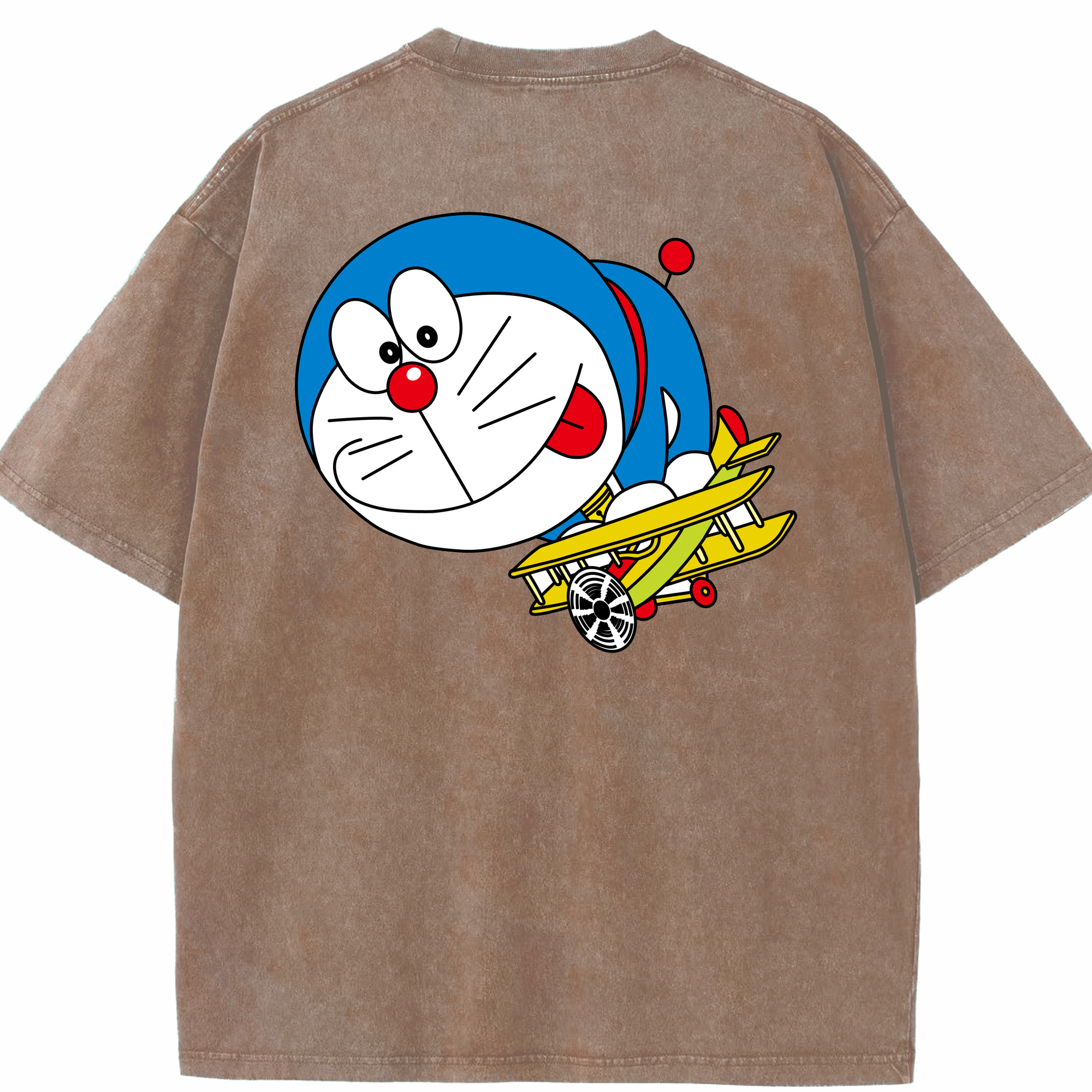 （画像用） ドラえもん Doraemon 綿100% ヴィンテージ風 半袖Tシャツ（背面プリント）
