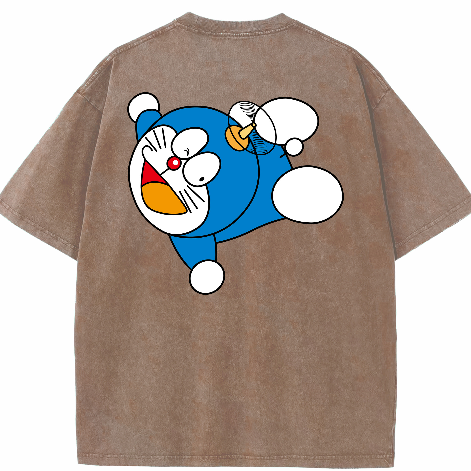 （画像用） ドラえもん Doraemon 綿100% ヴィンテージ風 半袖Tシャツ（背面プリント）