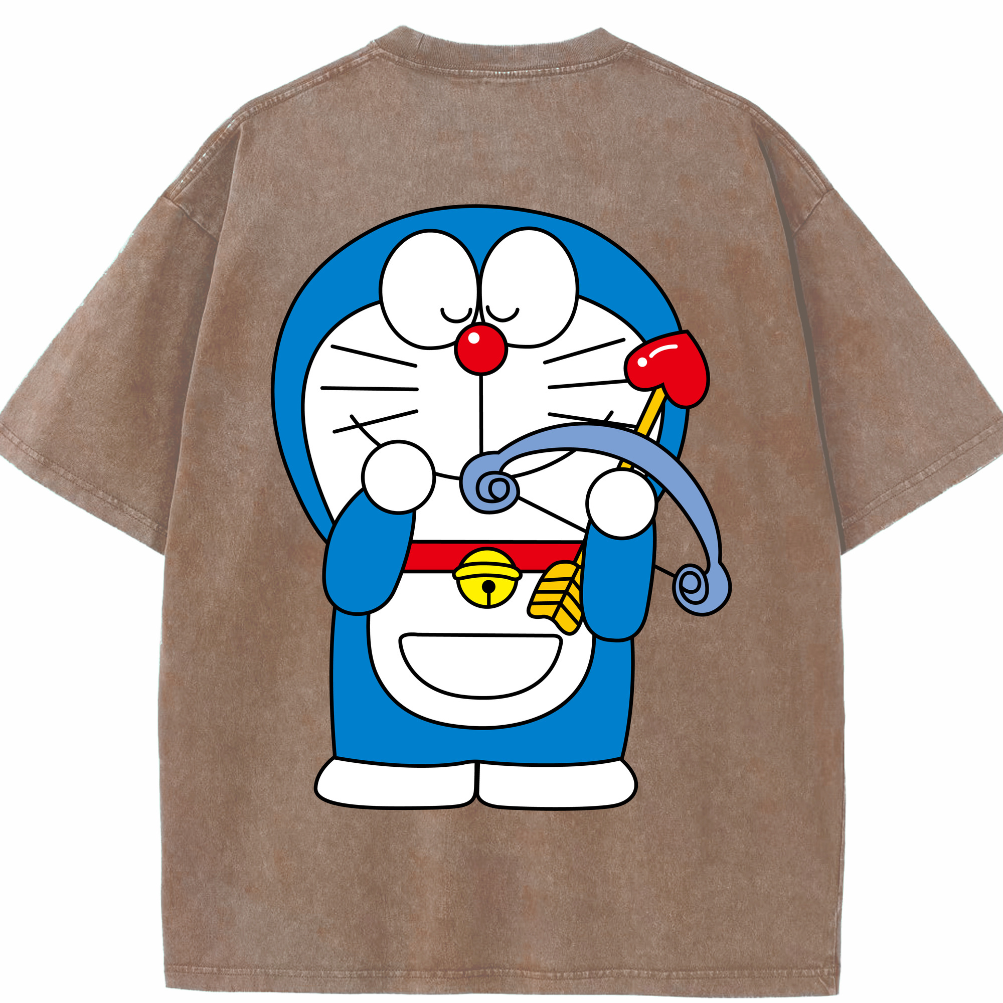 （画像用） ドラえもん Doraemon 綿100% ヴィンテージ風 半袖Tシャツ（背面プリント）