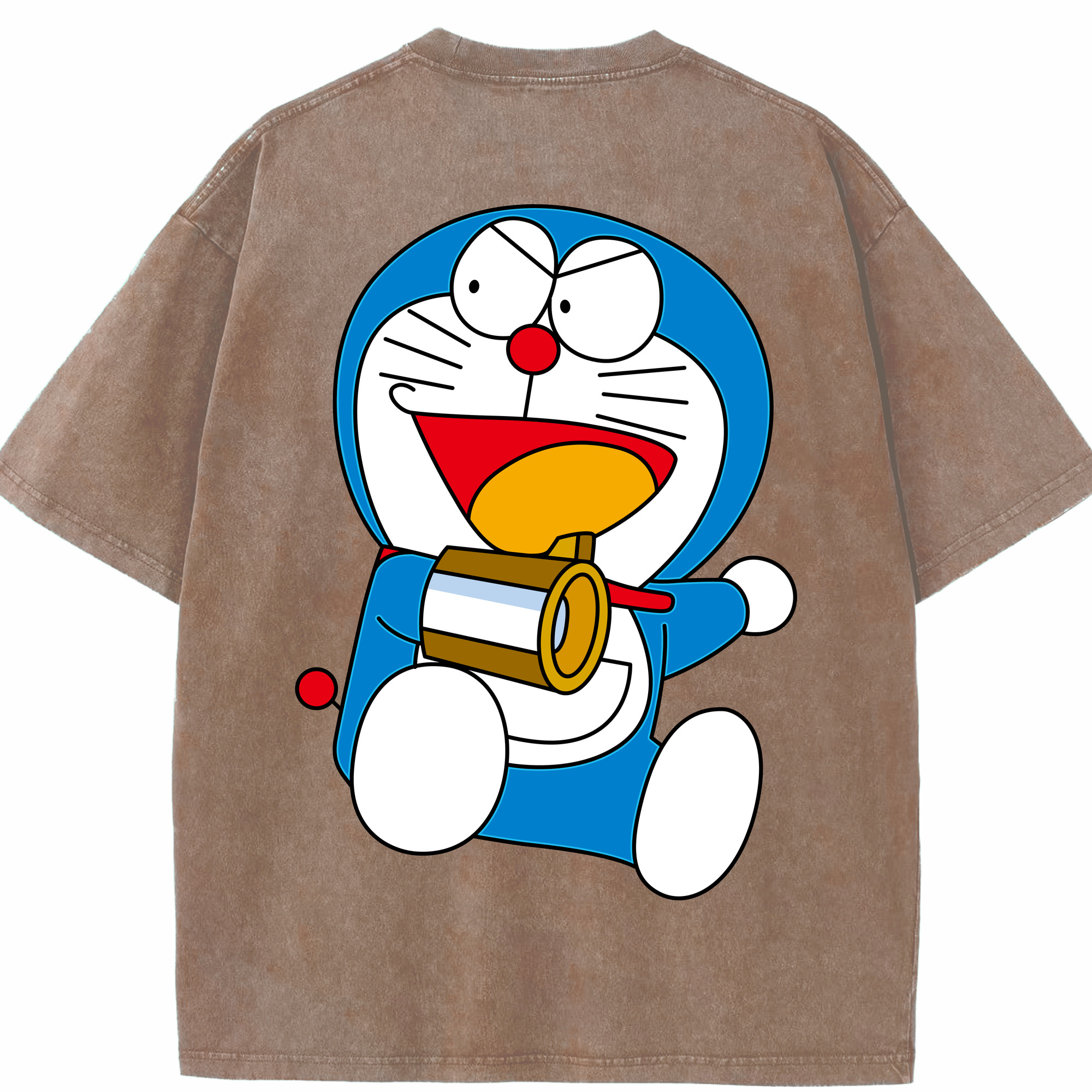 （画像用） ドラえもん Doraemon 綿100% ヴィンテージ風 半袖Tシャツ（背面プリント）