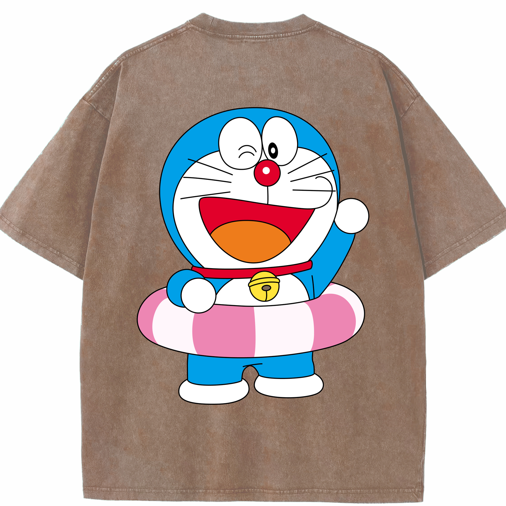 （画像用） ドラえもん Doraemon 綿100% ヴィンテージ風 半袖Tシャツ（背面プリント）