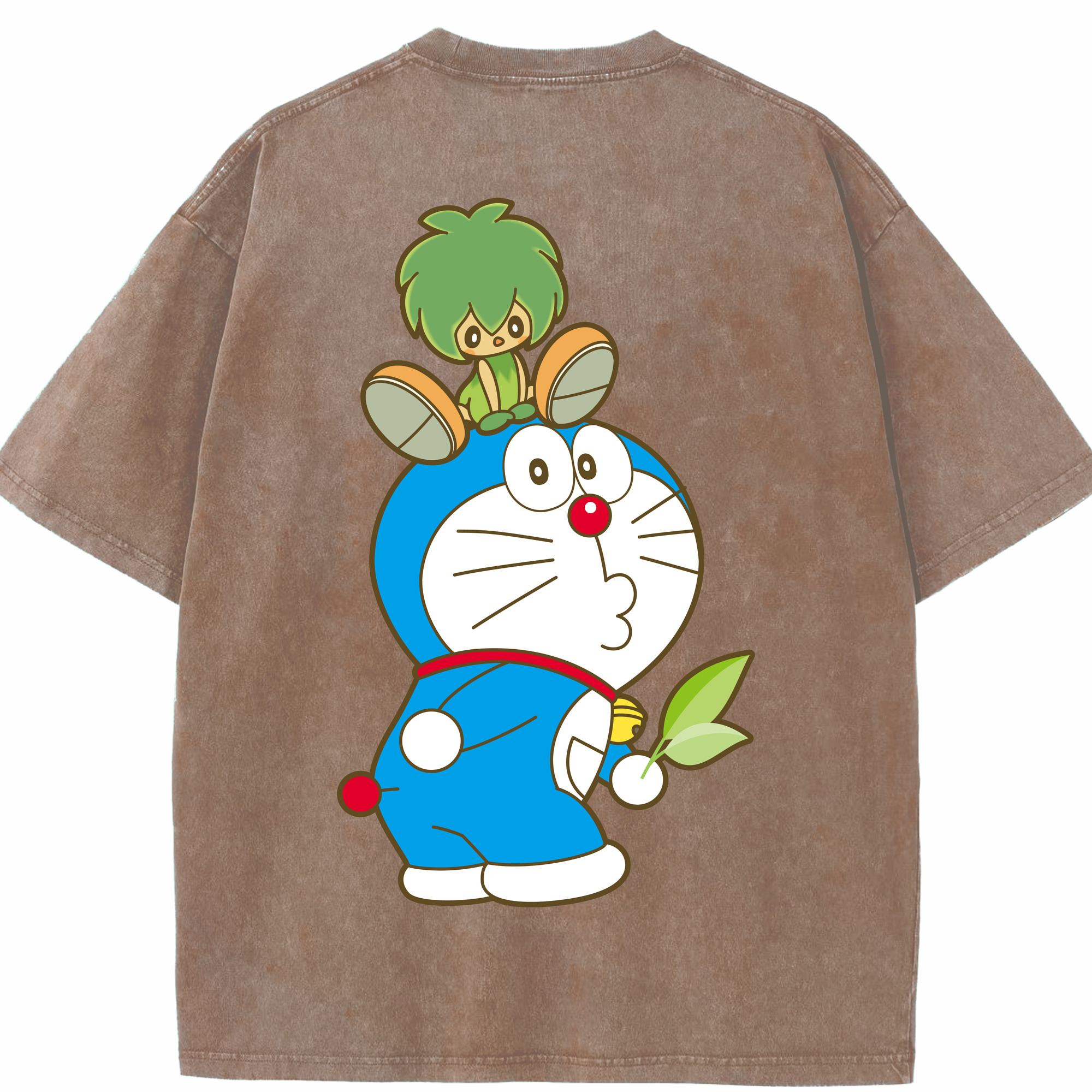 （画像用） ドラえもん Doraemon 綿100% ヴィンテージ風 半袖Tシャツ（背面プリント）