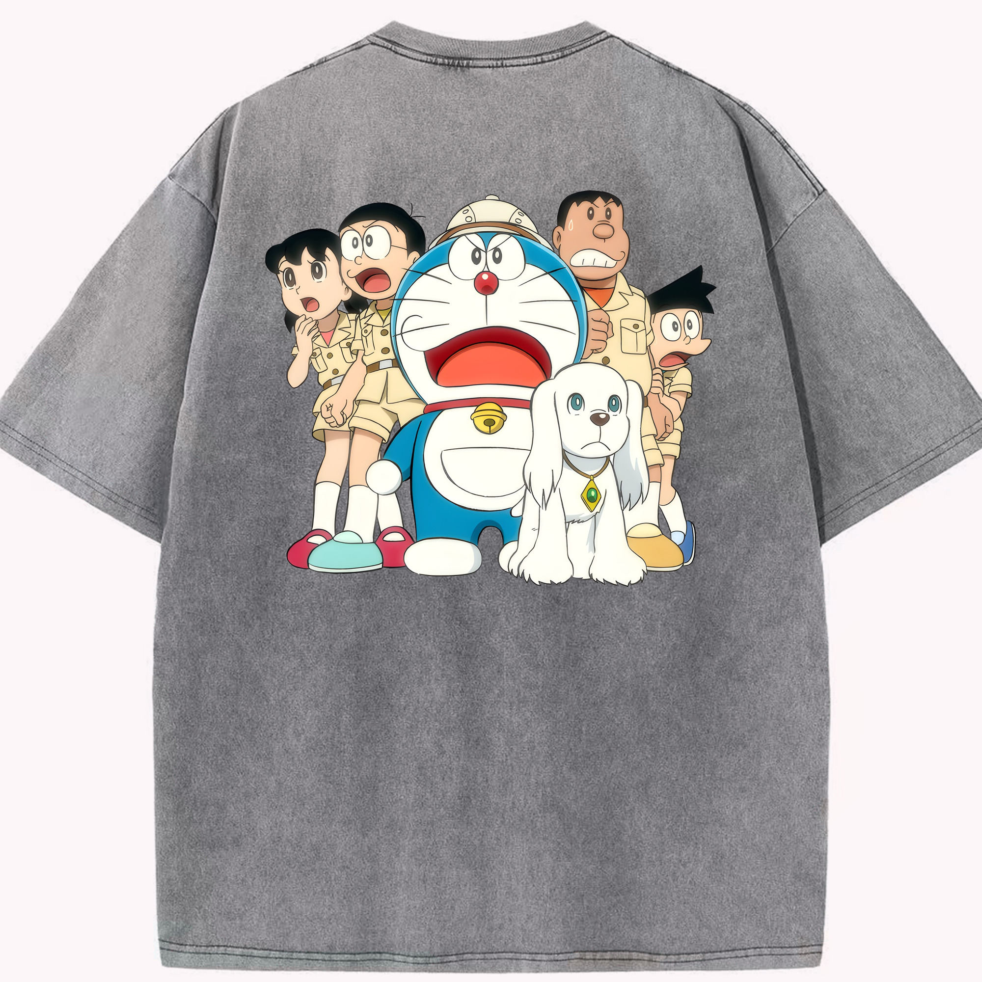（画像用） ドラえもん Doraemon 綿100% ヴィンテージ風 半袖Tシャツ（背面プリント）