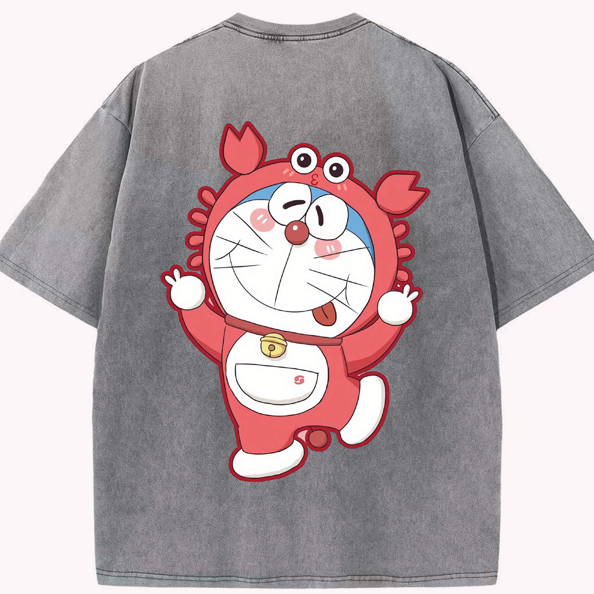 （画像用） ドラえもん Doraemon 綿100% ヴィンテージ風 半袖Tシャツ（背面プリント）