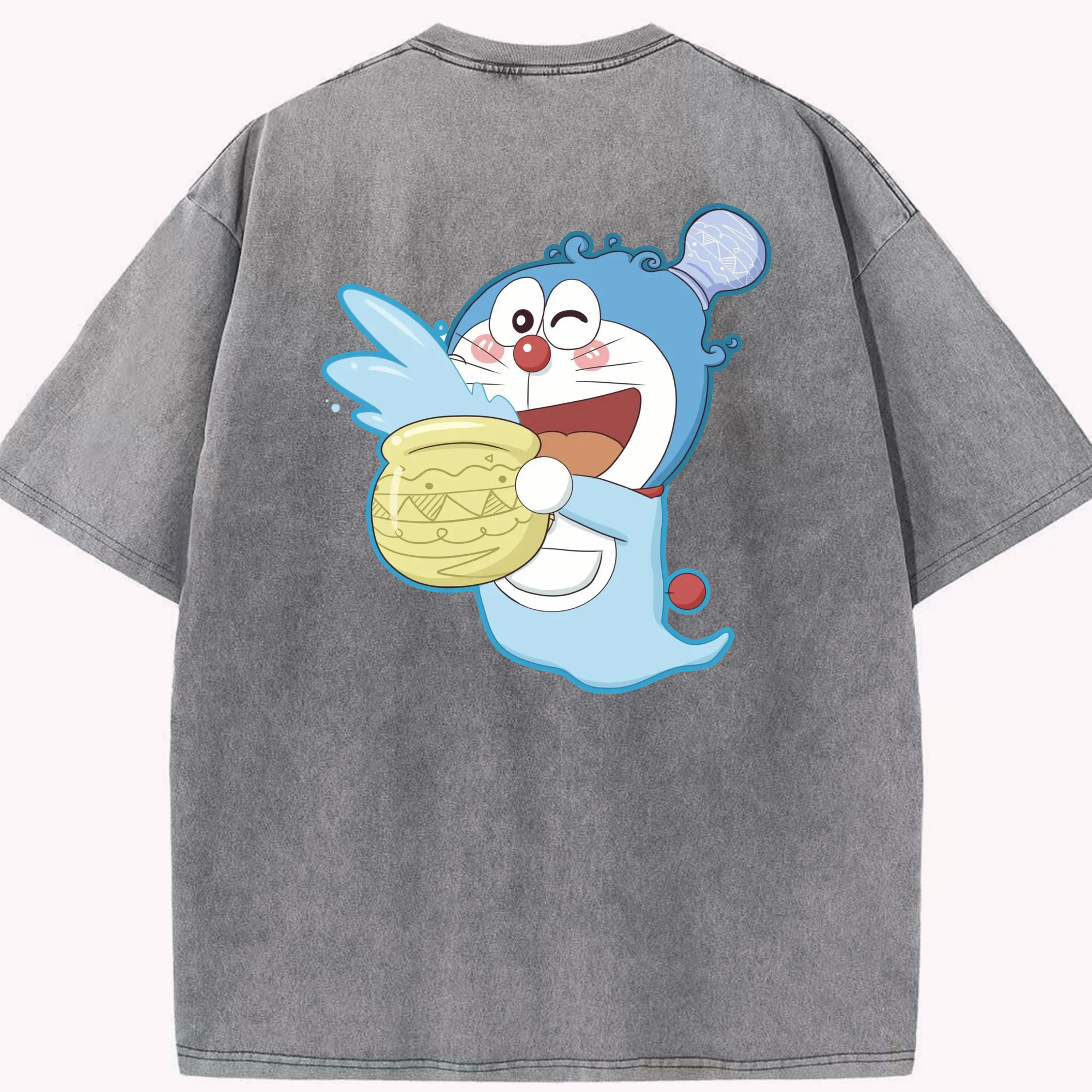 （画像用） ドラえもん Doraemon 綿100% ヴィンテージ風 半袖Tシャツ（背面プリント）