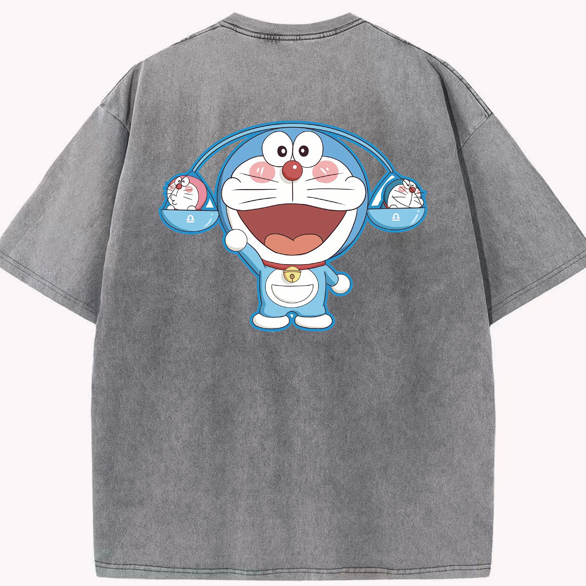 （画像用） ドラえもん Doraemon 綿100% ヴィンテージ風 半袖Tシャツ（背面プリント）