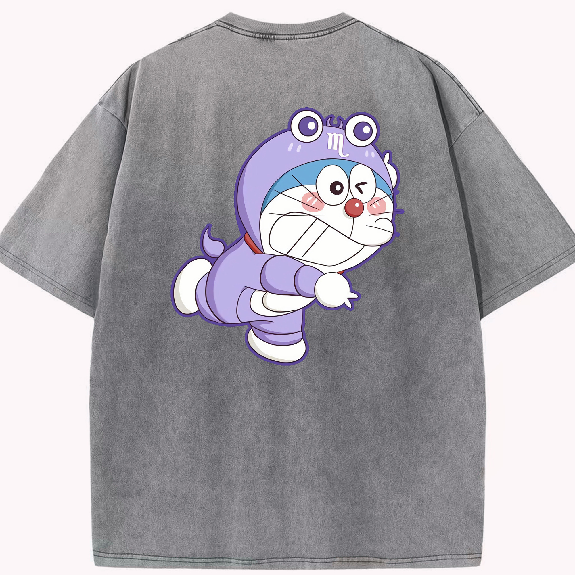 （画像用） ドラえもん Doraemon 綿100% ヴィンテージ風 半袖Tシャツ（背面プリント）