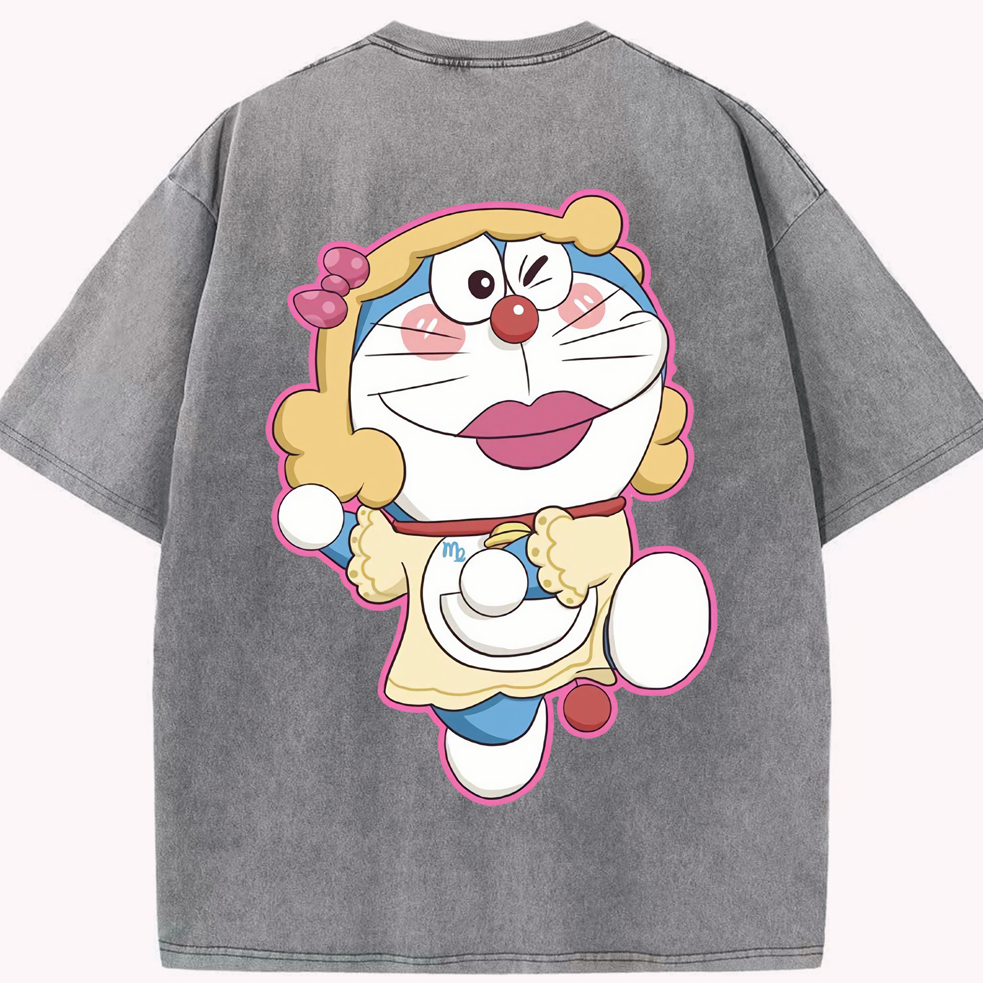 （画像用） ドラえもん Doraemon 綿100% ヴィンテージ風 半袖Tシャツ（背面プリント）