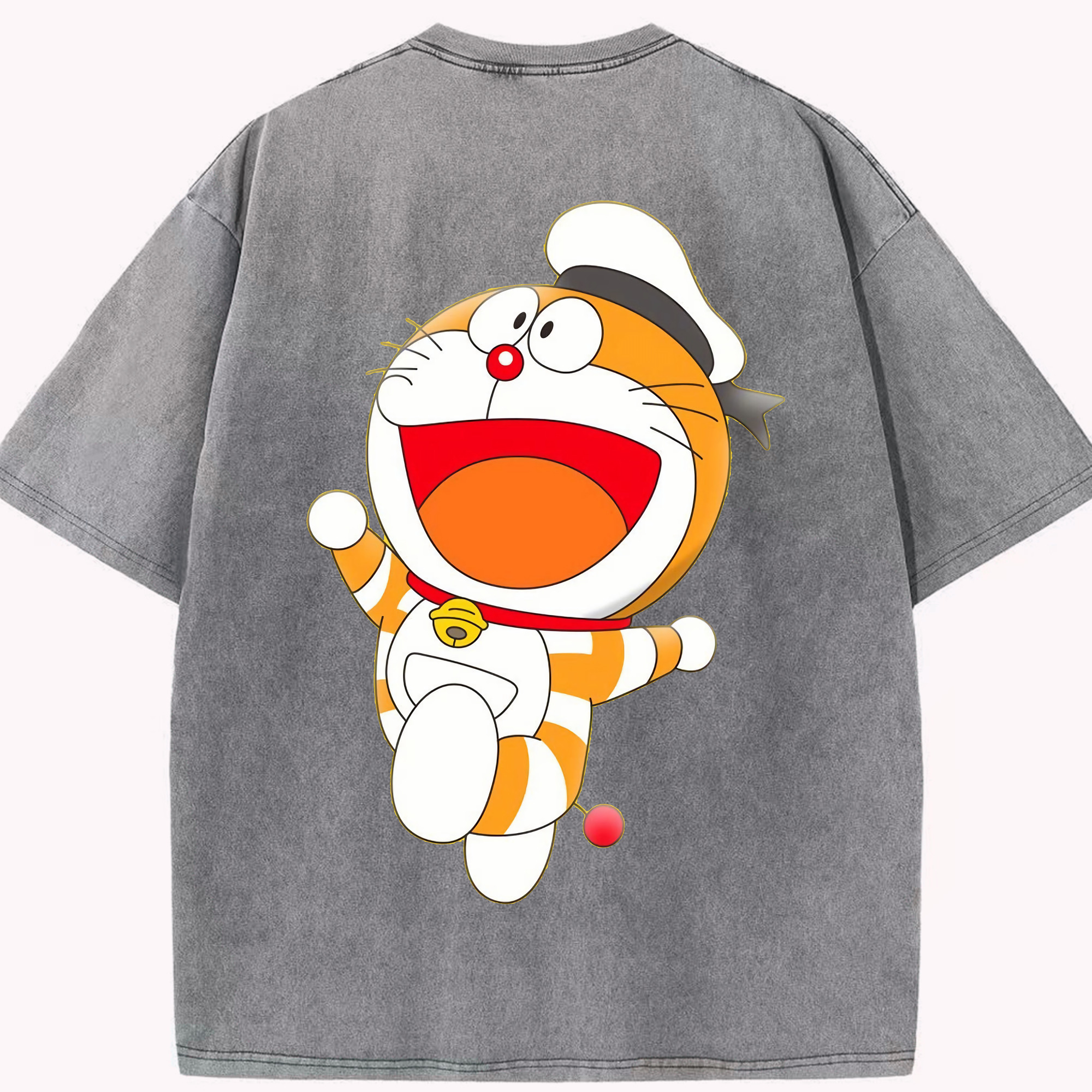 （画像用） ドラえもん Doraemon 綿100% ヴィンテージ風 半袖Tシャツ（背面プリント）