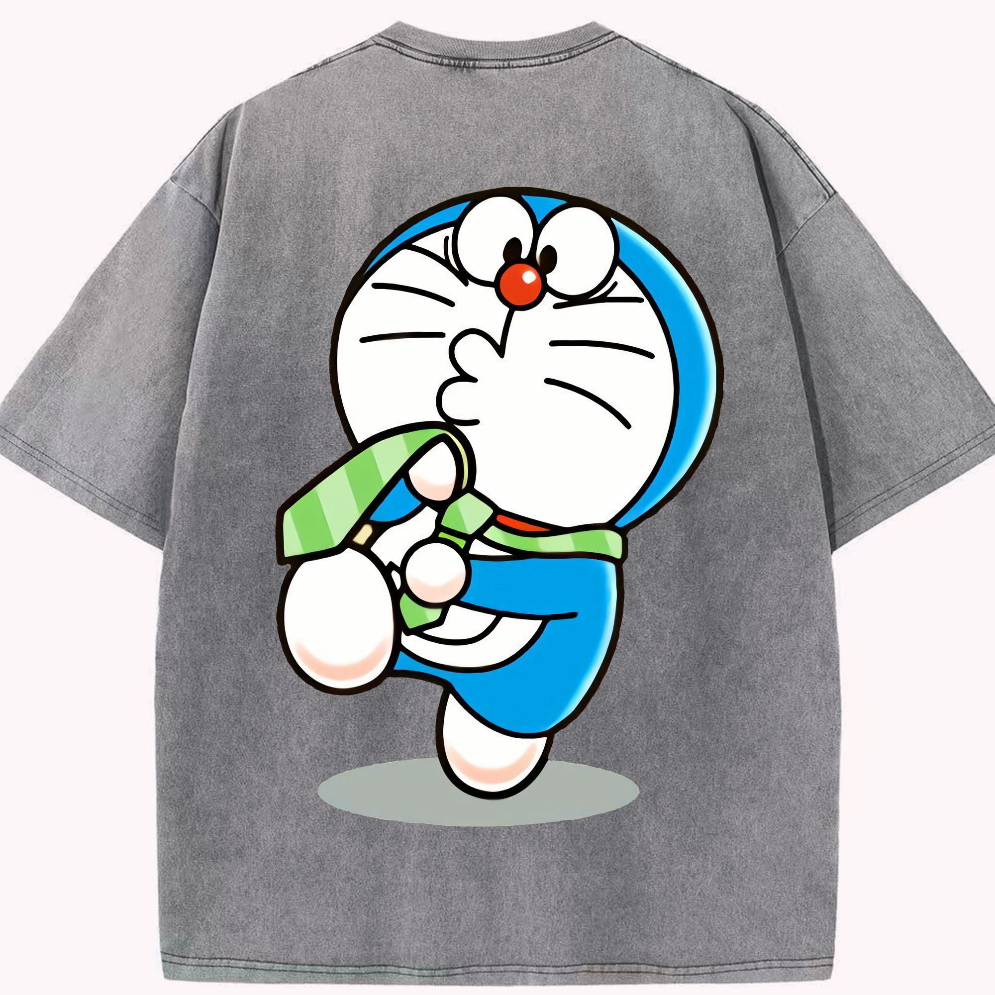 （画像用） ドラえもん Doraemon 綿100% ヴィンテージ風 半袖Tシャツ（背面プリント）