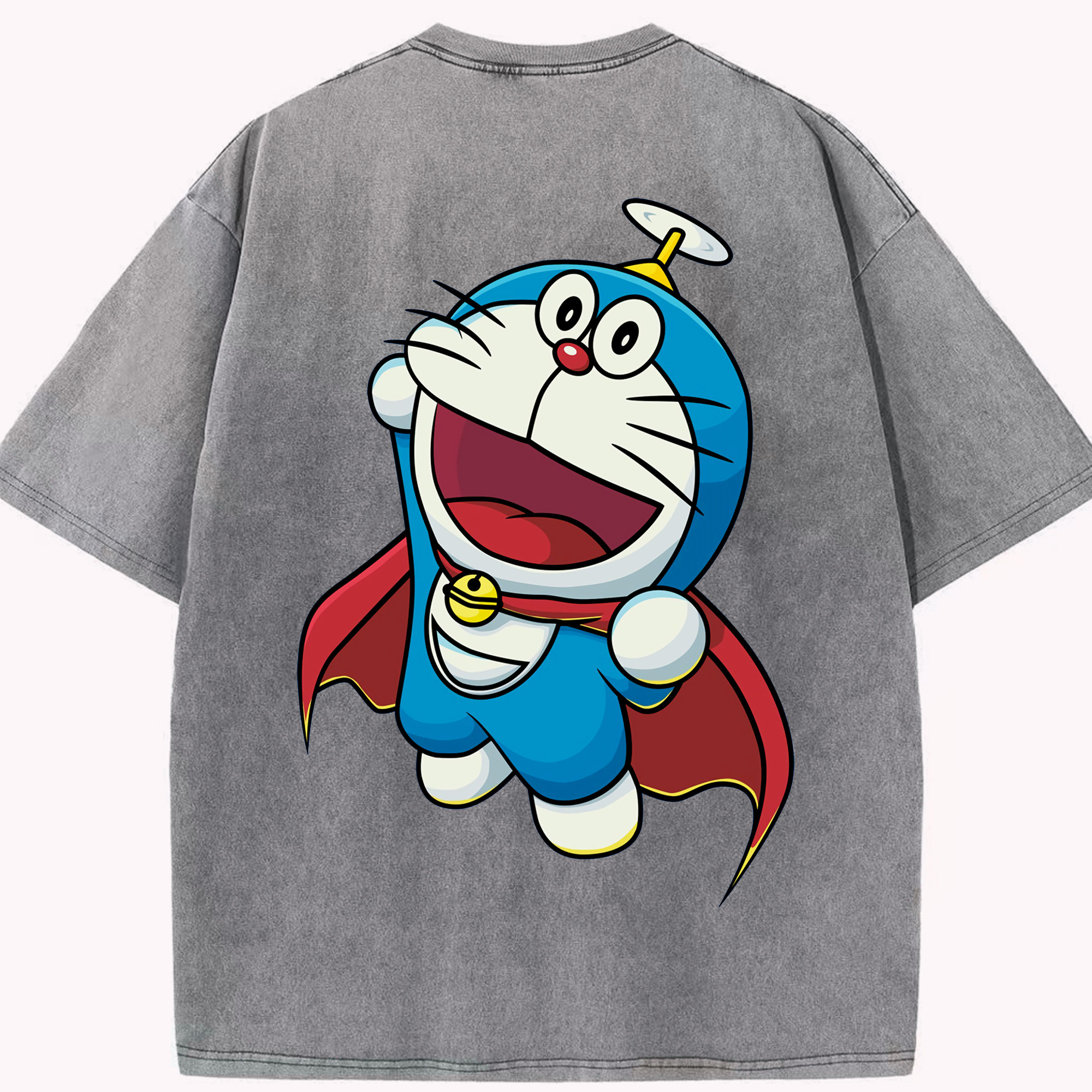 （画像用） ドラえもん Doraemon 綿100% ヴィンテージ風 半袖Tシャツ（背面プリント）
